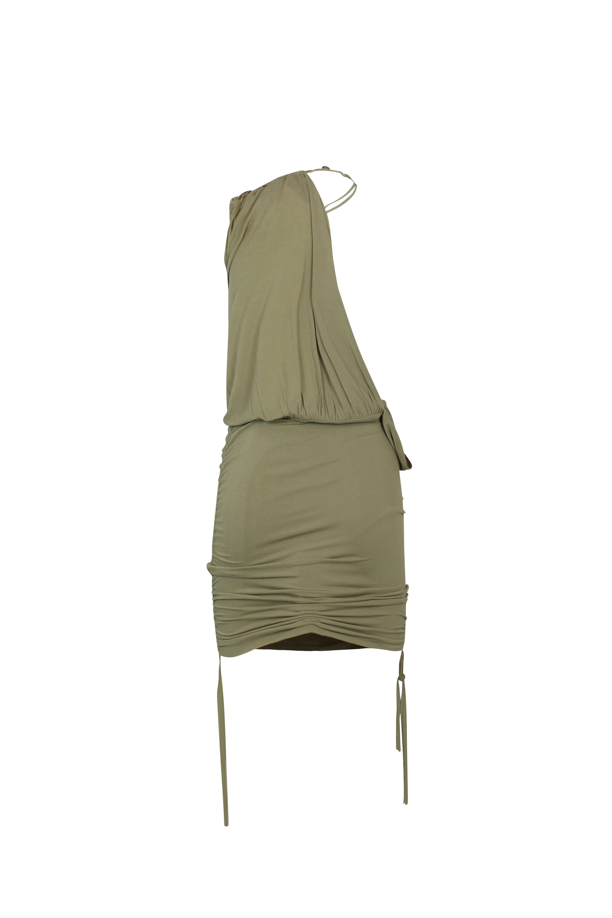 Draped asymmetric lycra dress