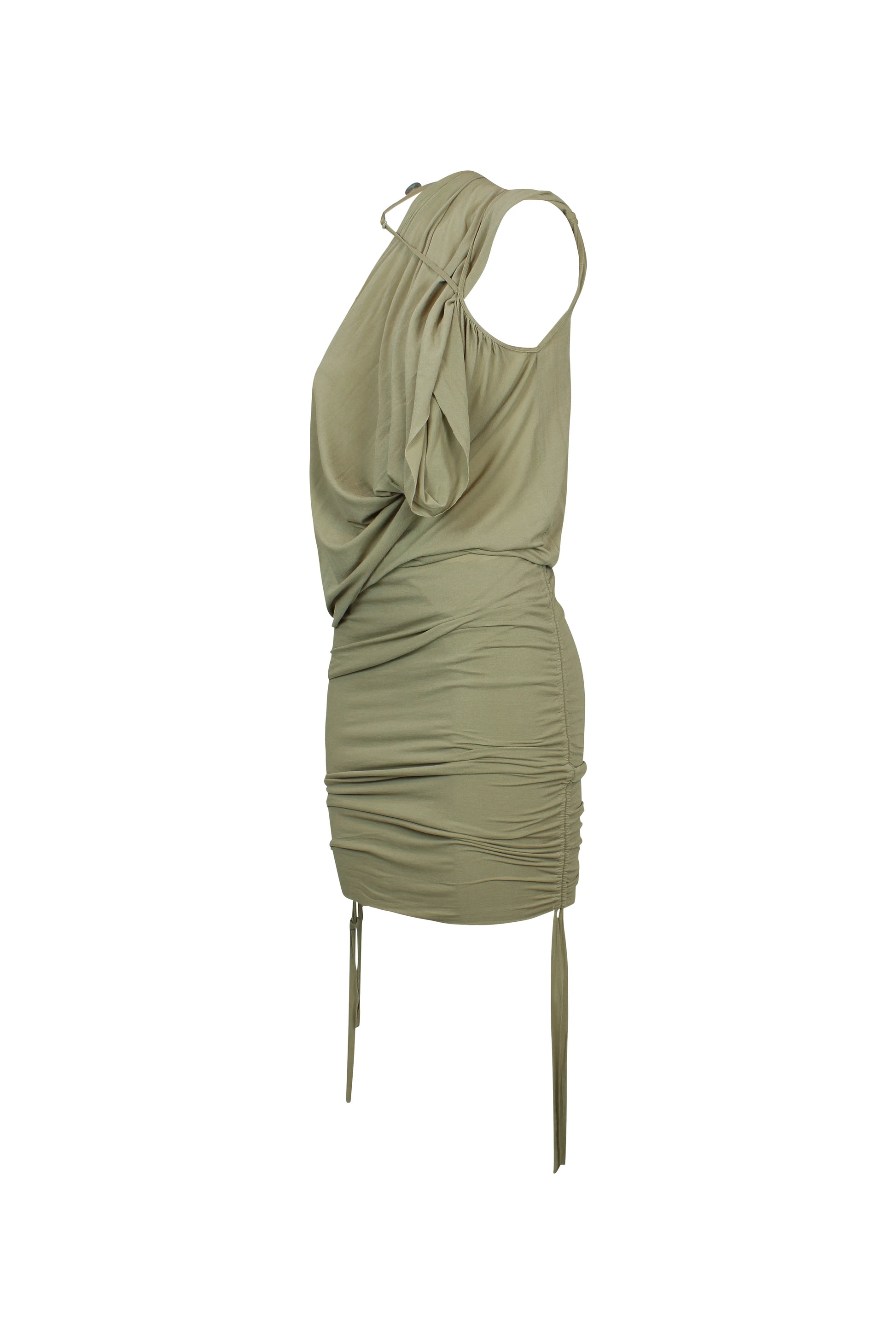 Draped asymmetric lycra dress