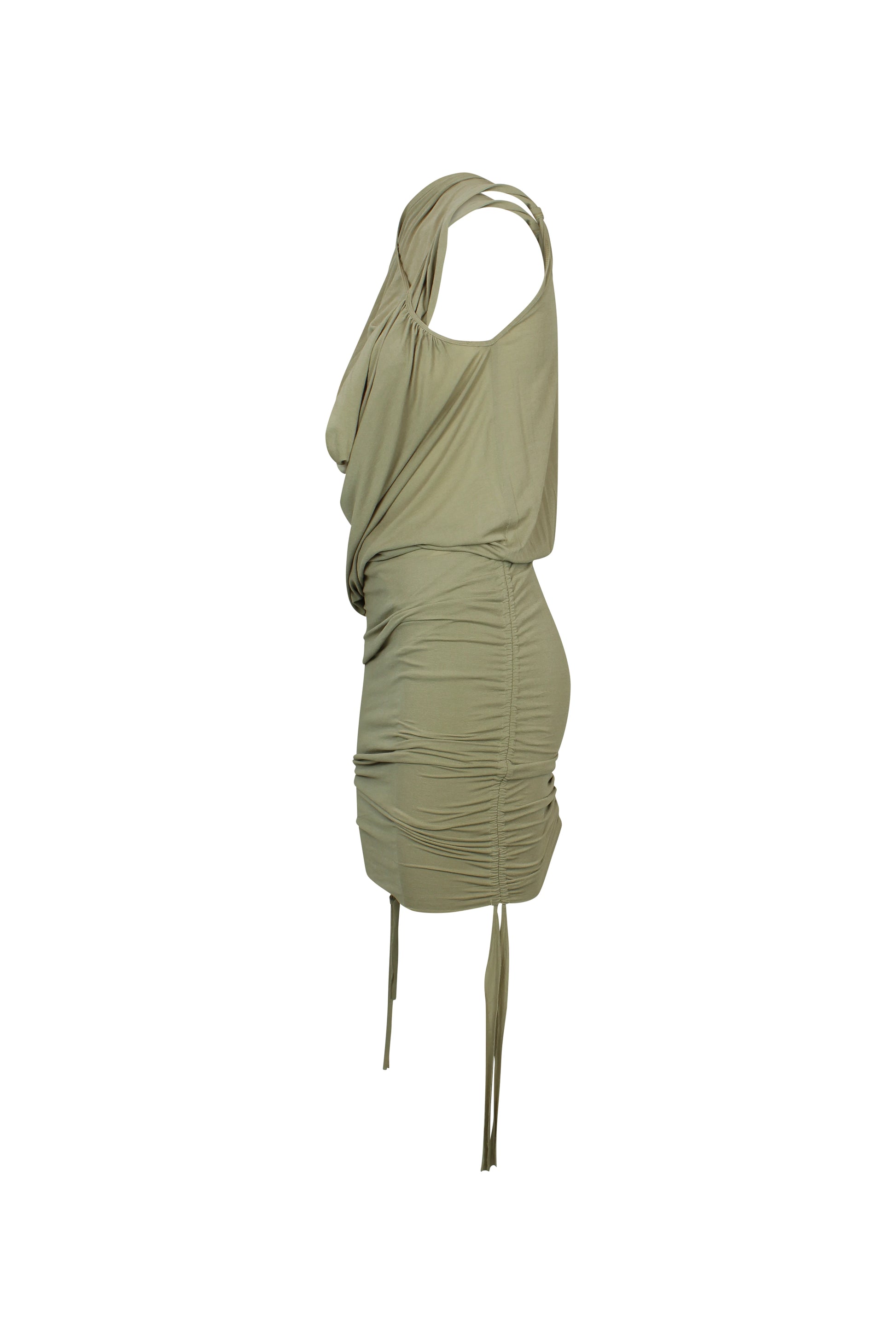 Draped asymmetric lycra dress