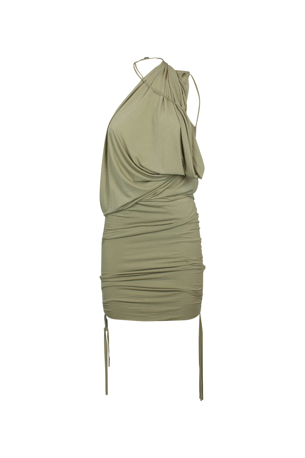 Draped asymmetric lycra dress