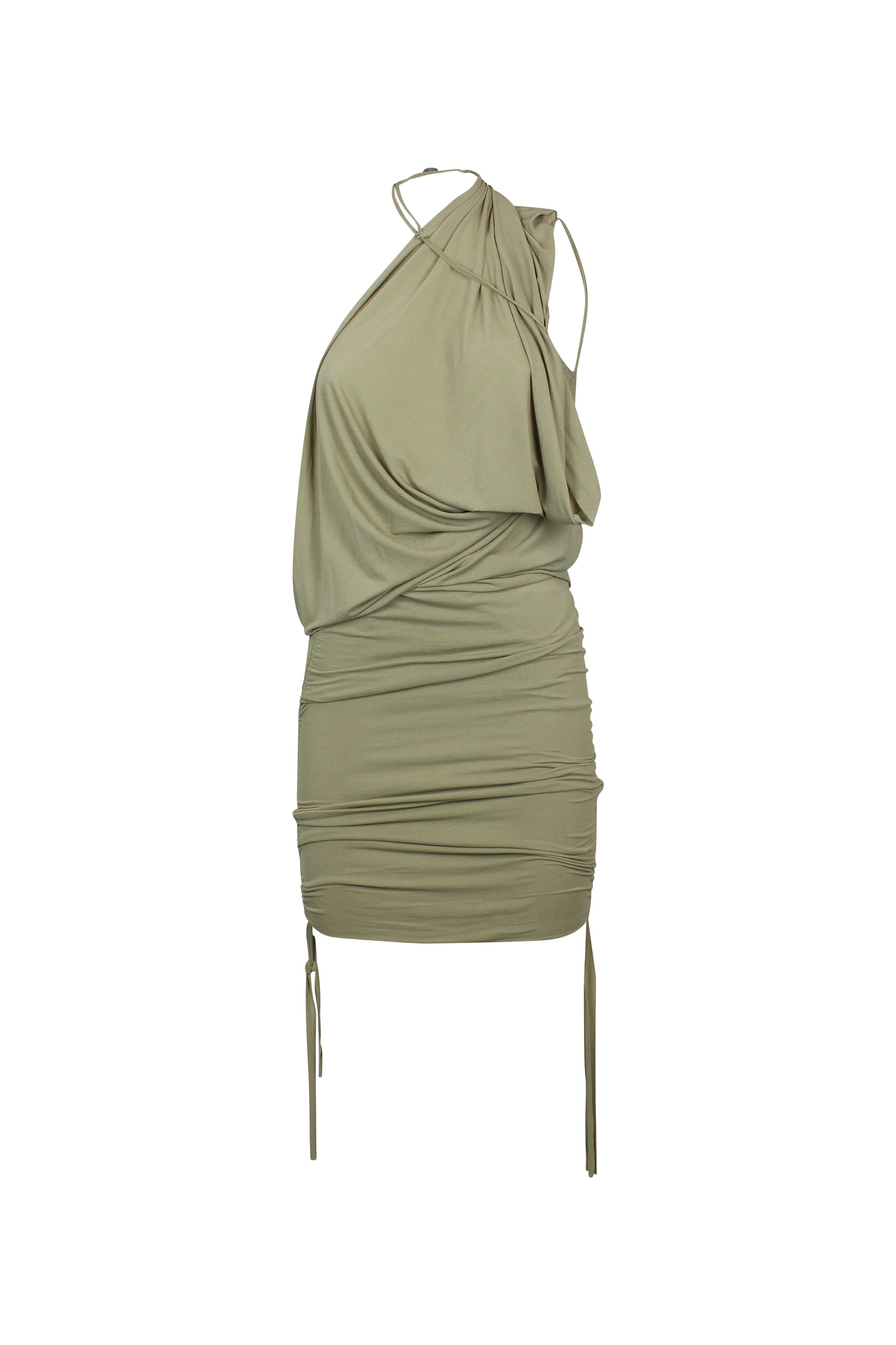 Draped asymmetric lycra dress