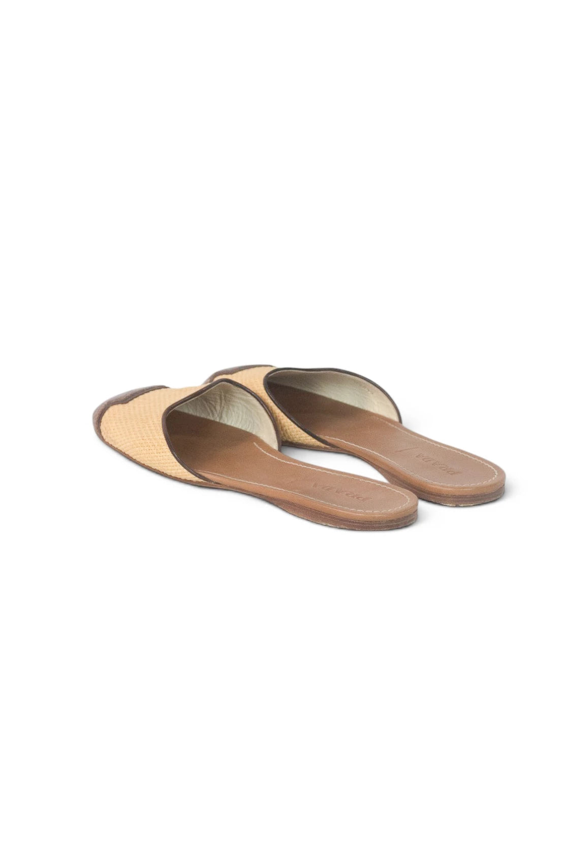 Raffia & Croc-Embossed Leather Flat Slippers