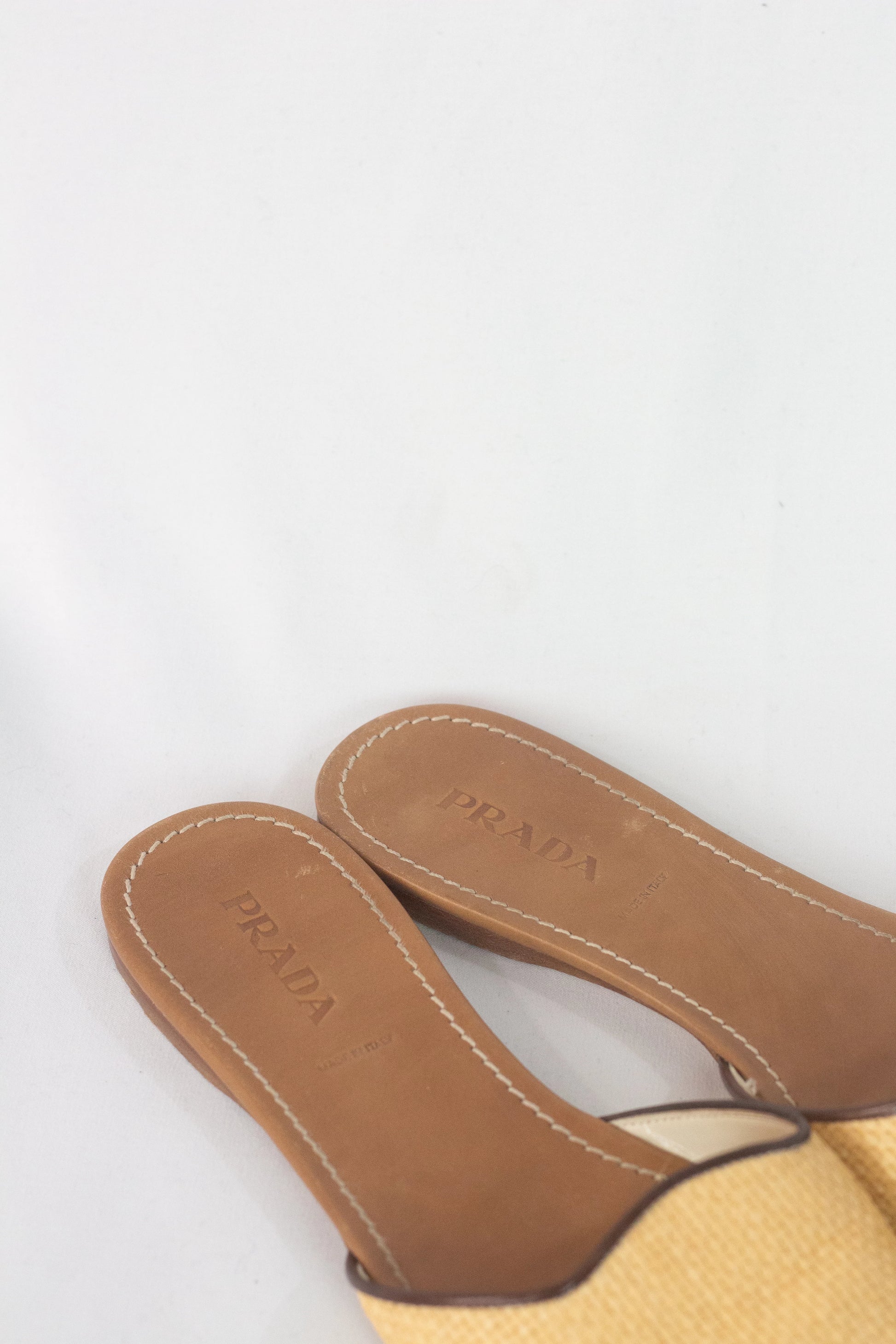 Raffia & Croc-Embossed Leather Flat Slippers