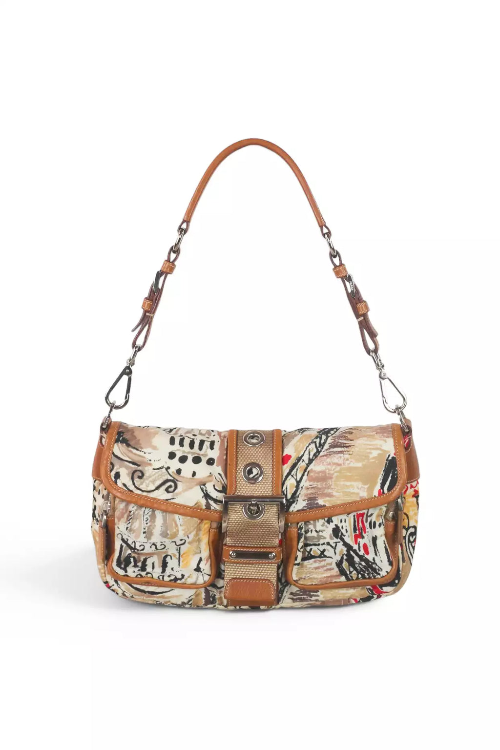 Double Pocket Nylon Venezia Print Shoulder Bag SS2004