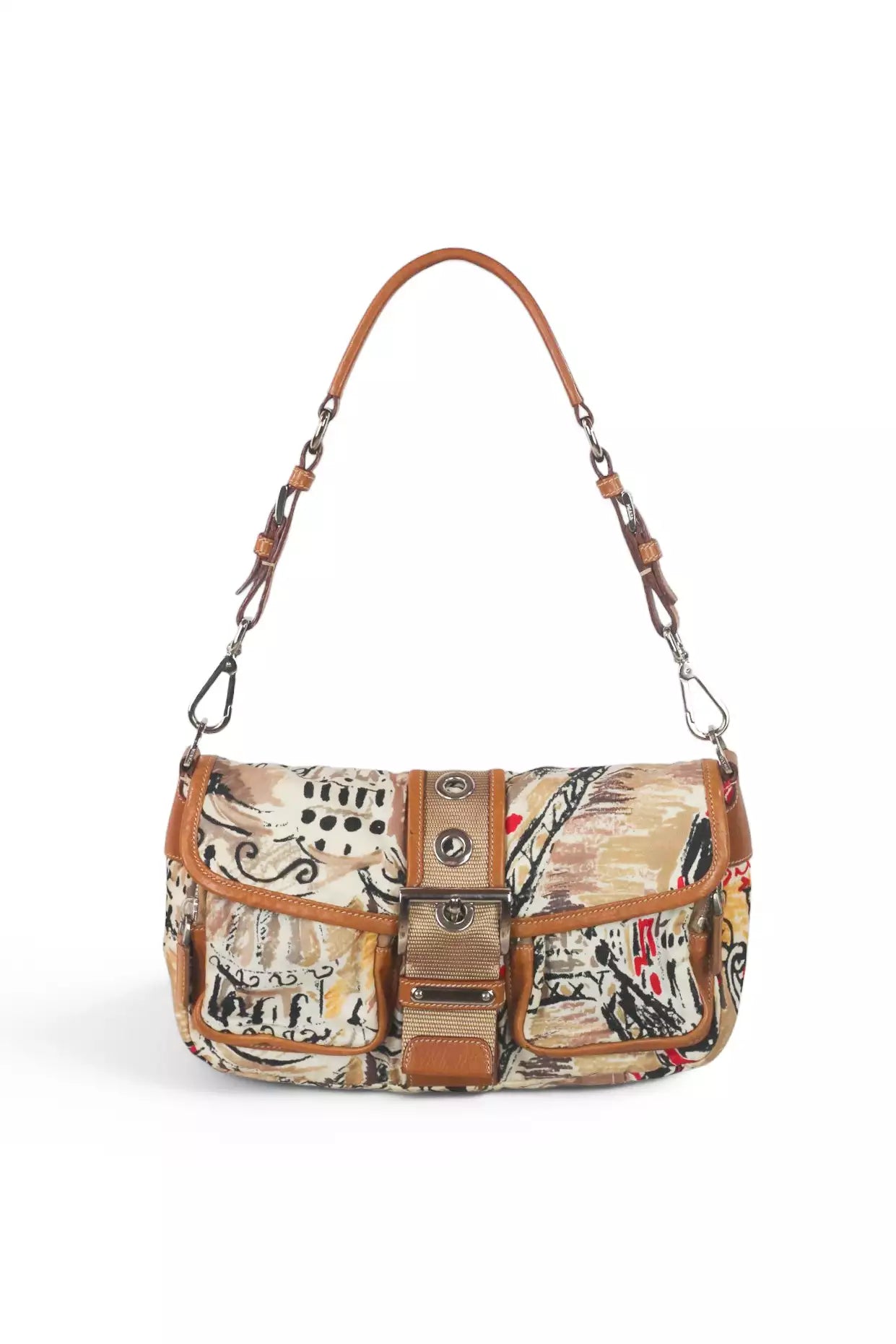 Double Pocket Nylon Venezia Print Shoulder Bag SS2004