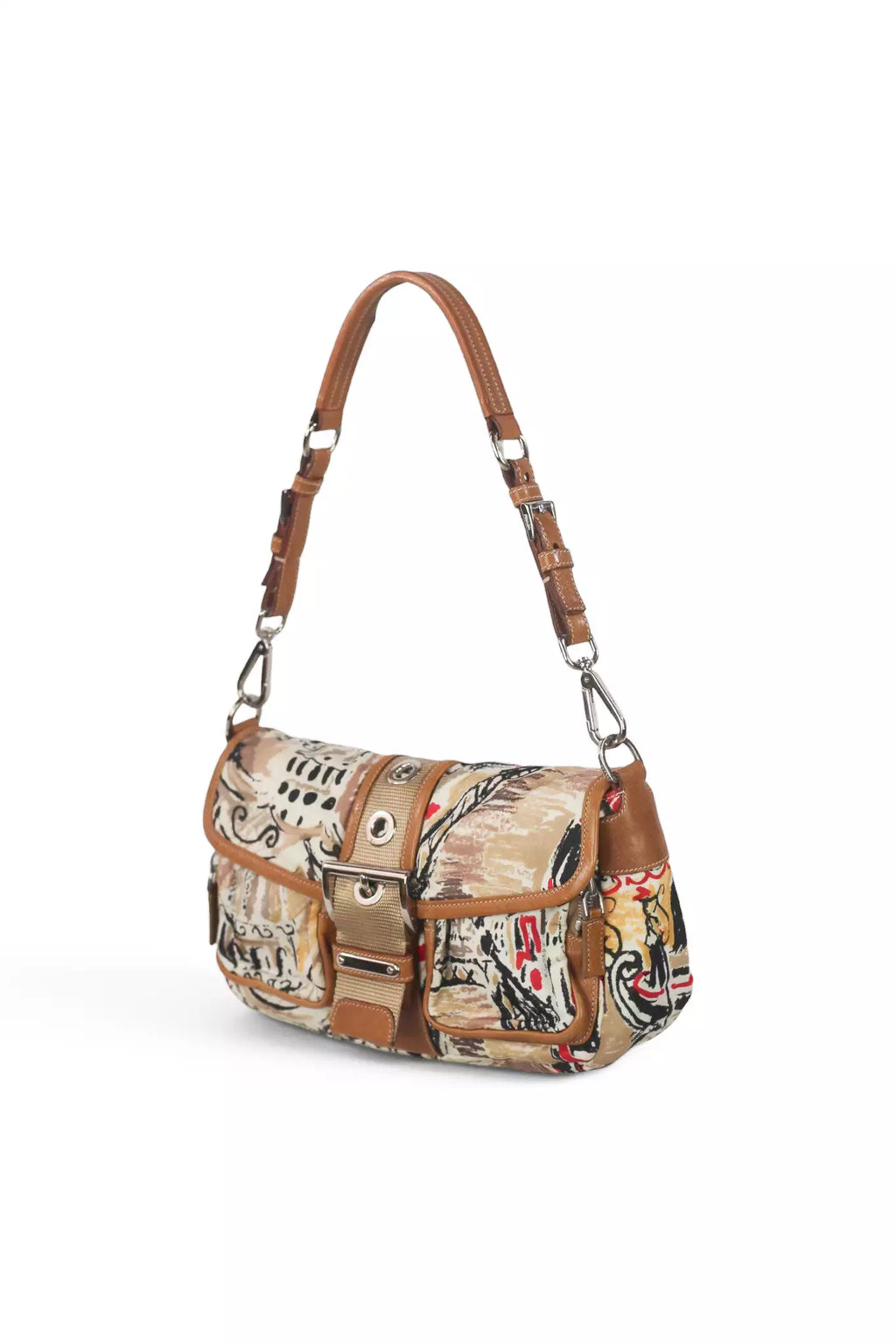 Double Pocket Nylon Venezia Print Shoulder Bag SS2004