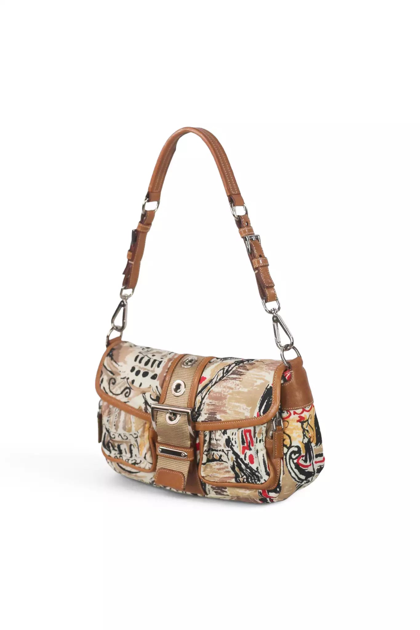 Double Pocket Nylon Venezia Print Shoulder Bag SS2004