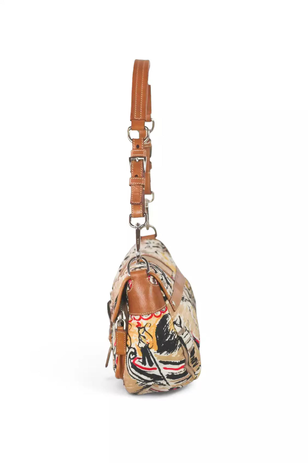 Double Pocket Nylon Venezia Print Shoulder Bag SS2004