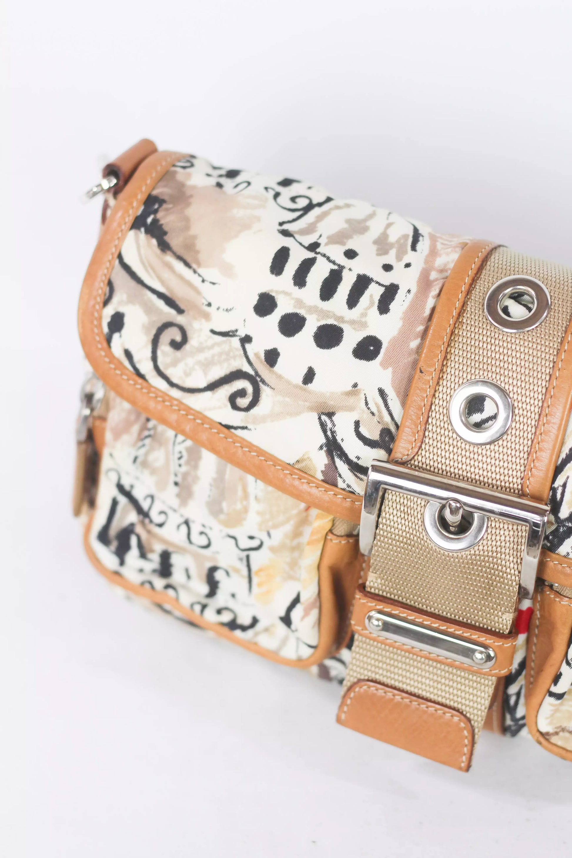 Double Pocket Nylon Venezia Print Shoulder Bag SS2004