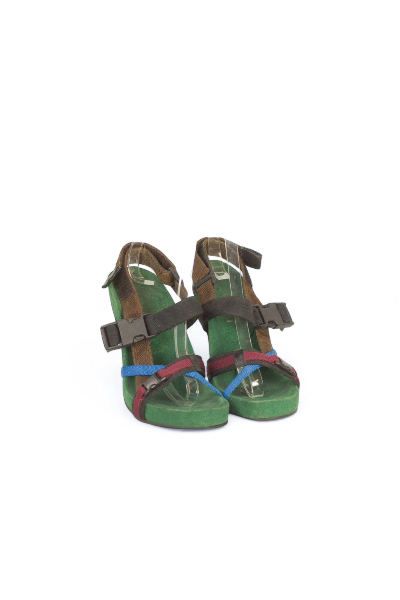 Green Sandals with Utility-Style Straps SS2004