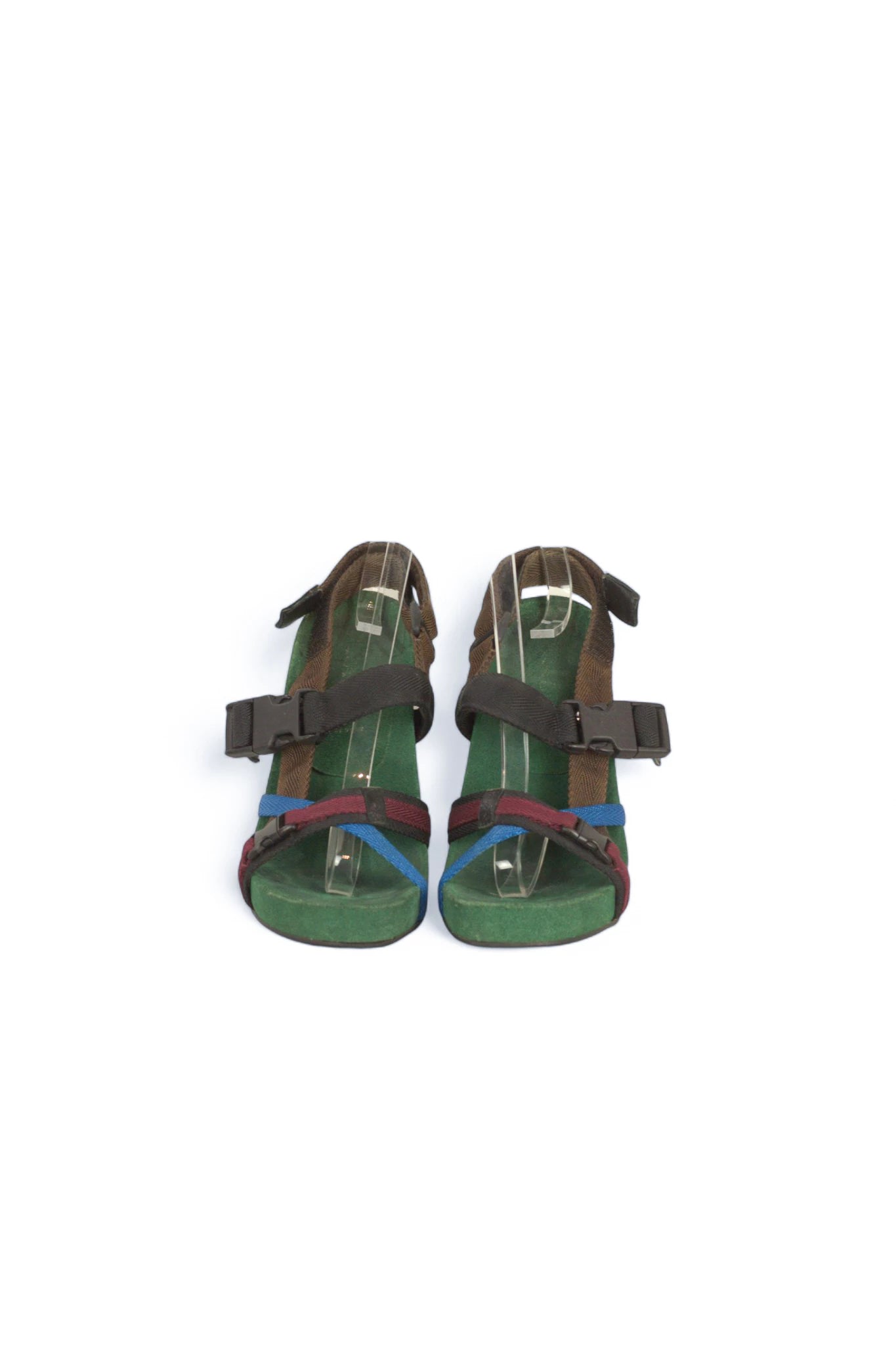 Green Sandals with Utility-Style Straps SS2004