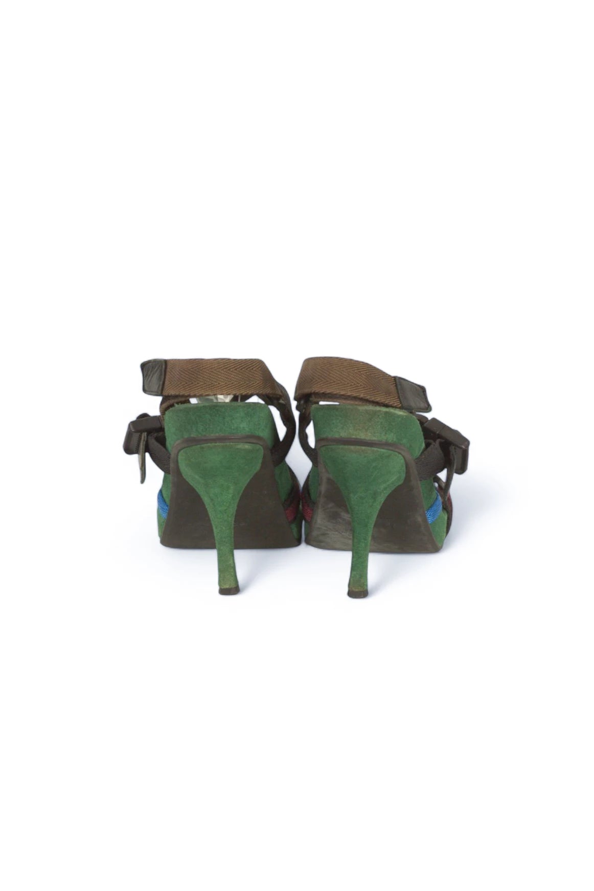 Green Sandals with Utility-Style Straps SS2004
