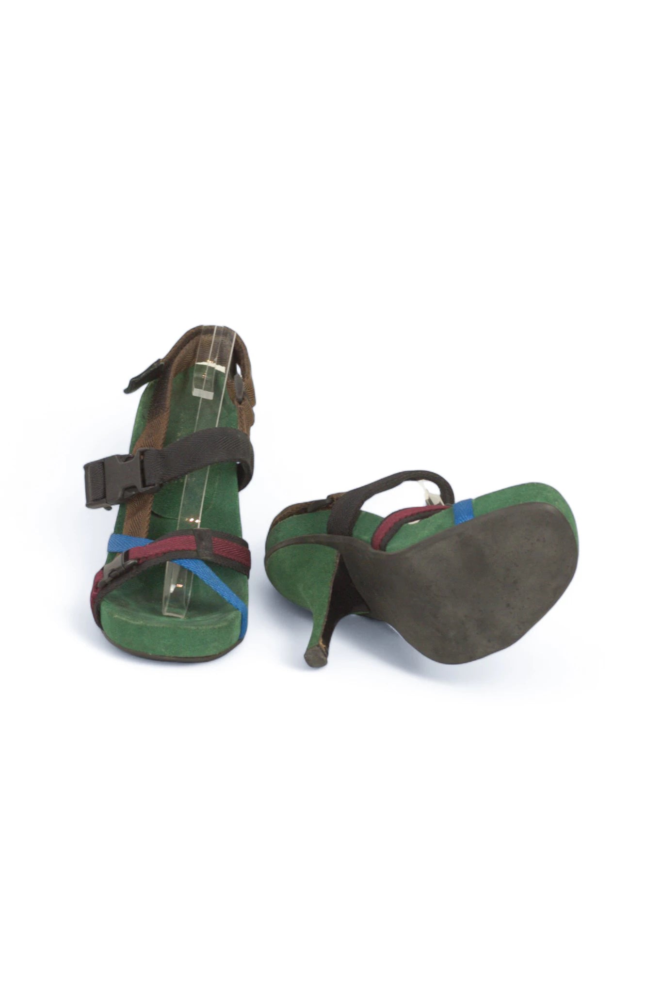 Green Sandals with Utility-Style Straps SS2004