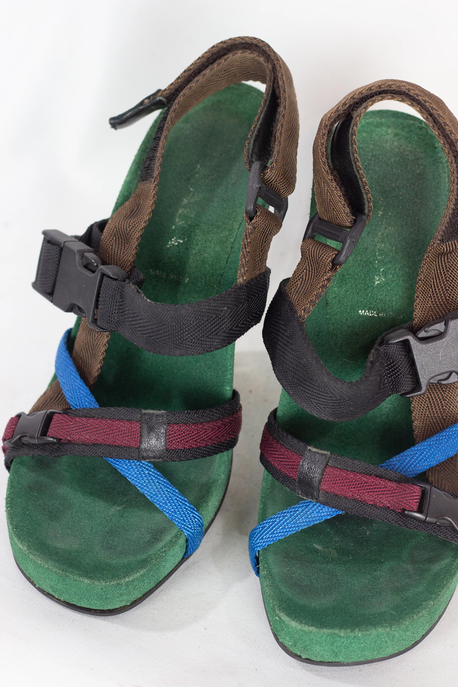 Green Sandals with Utility-Style Straps SS2004