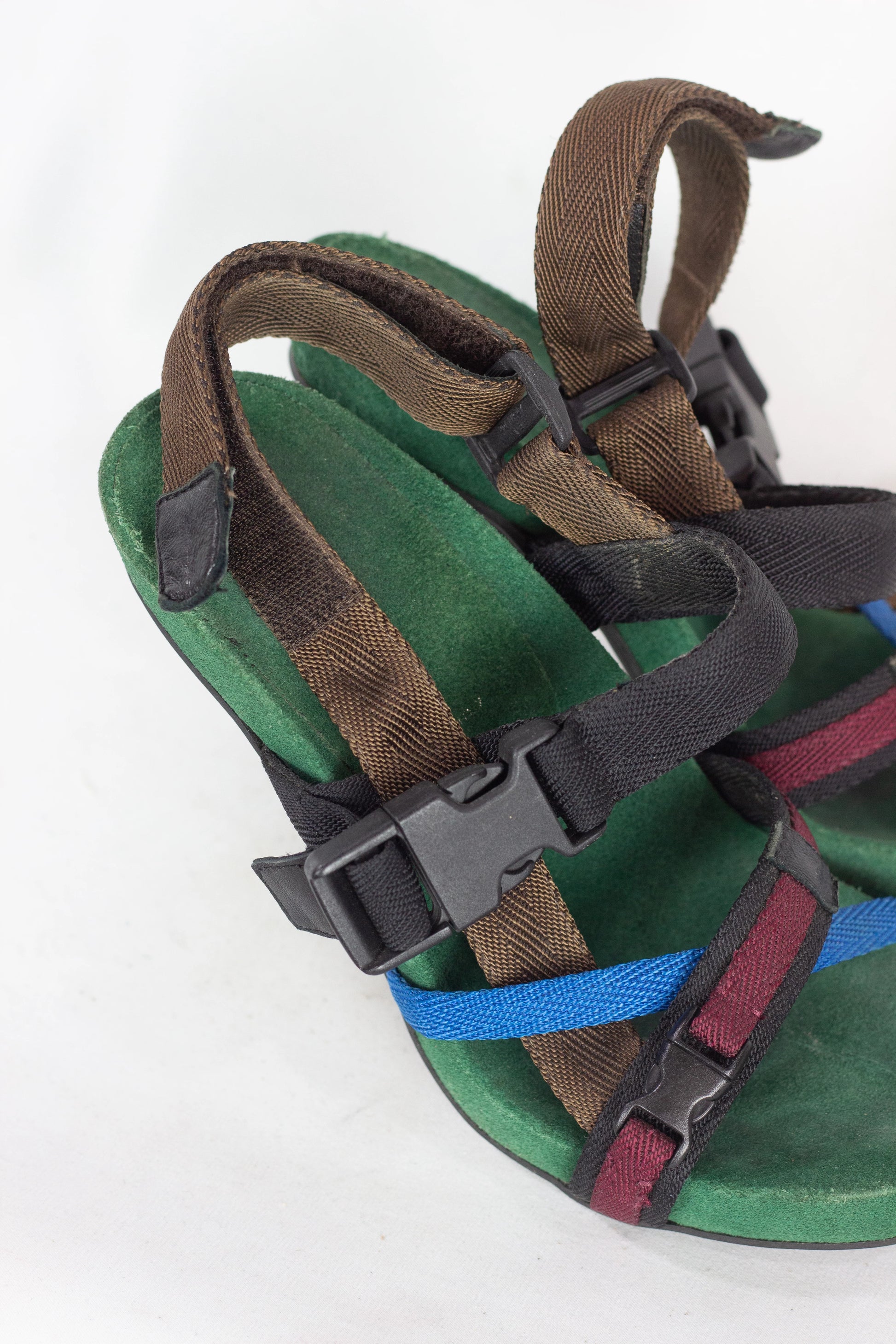 Green Sandals with Utility-Style Straps SS2004