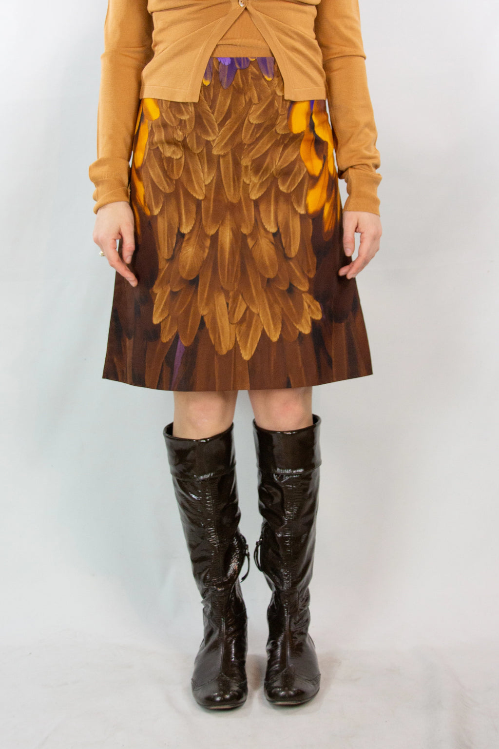 Feather Print A-Line Skirt SS2005
