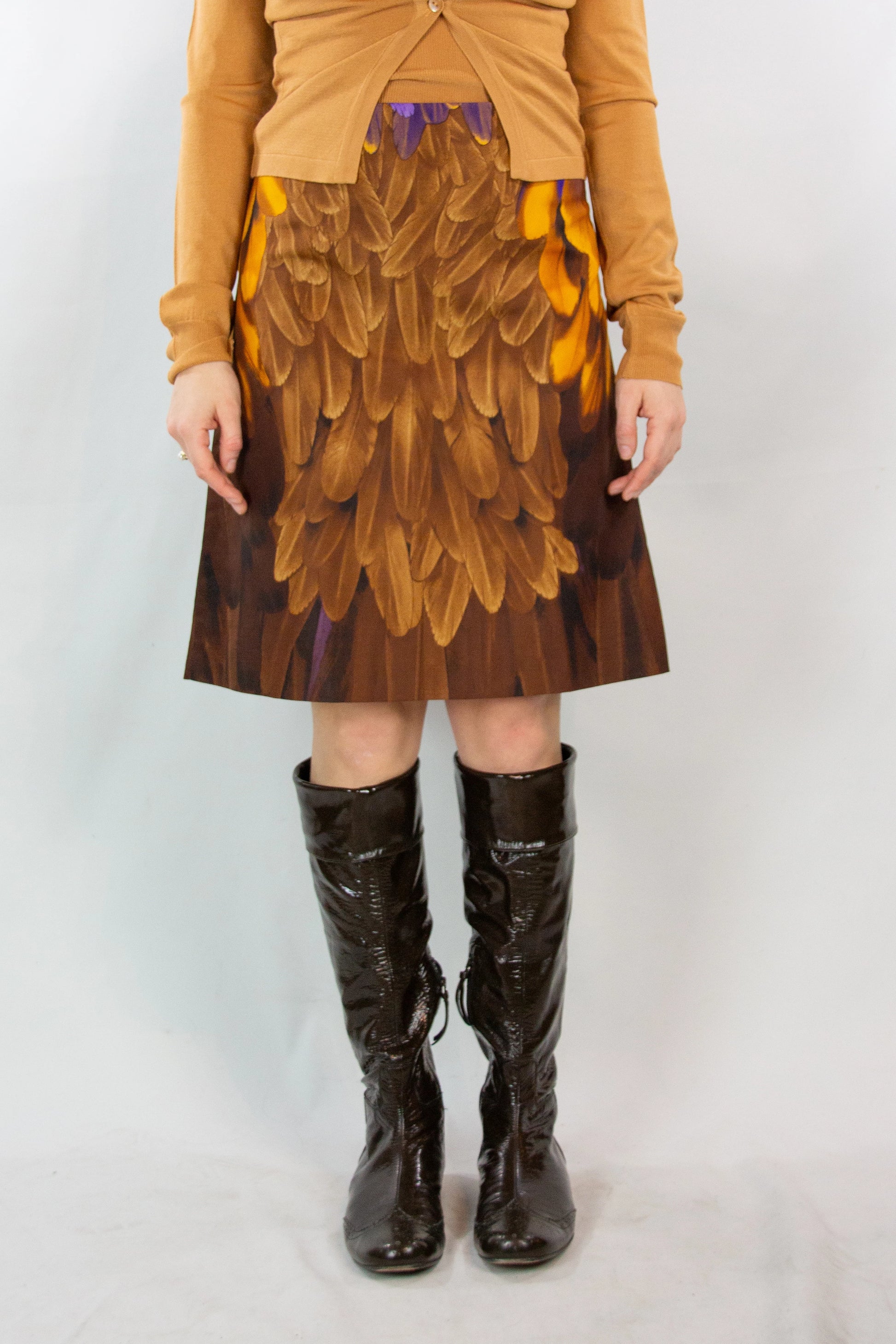 Feather Print A-Line Skirt SS2005