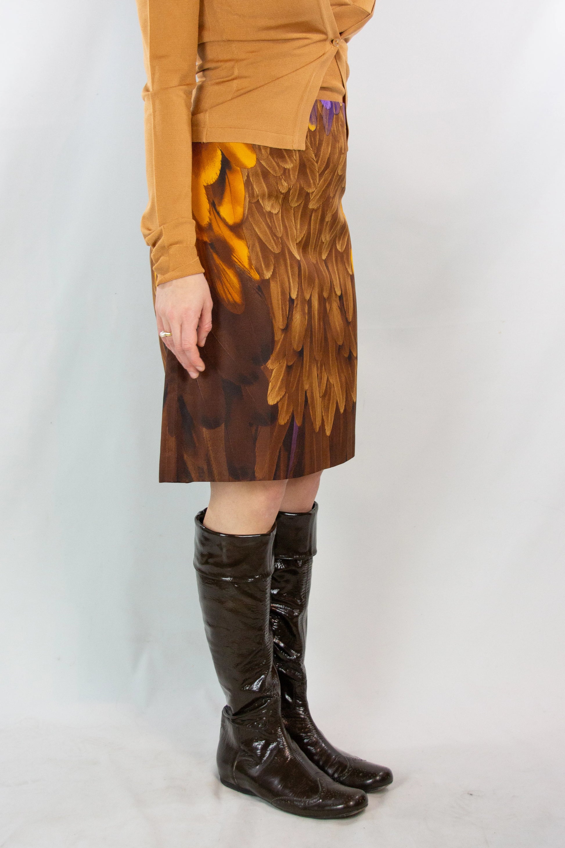 Feather Print A-Line Skirt SS2005