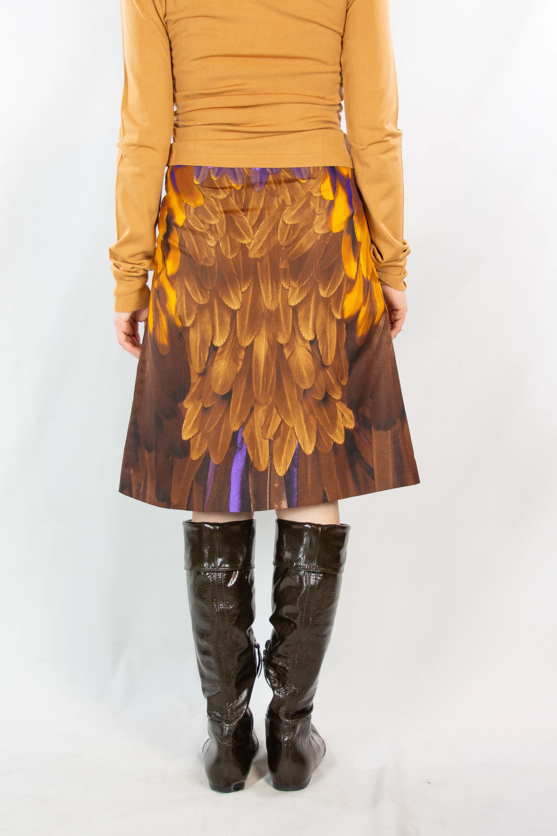 Feather Print A-Line Skirt SS2005