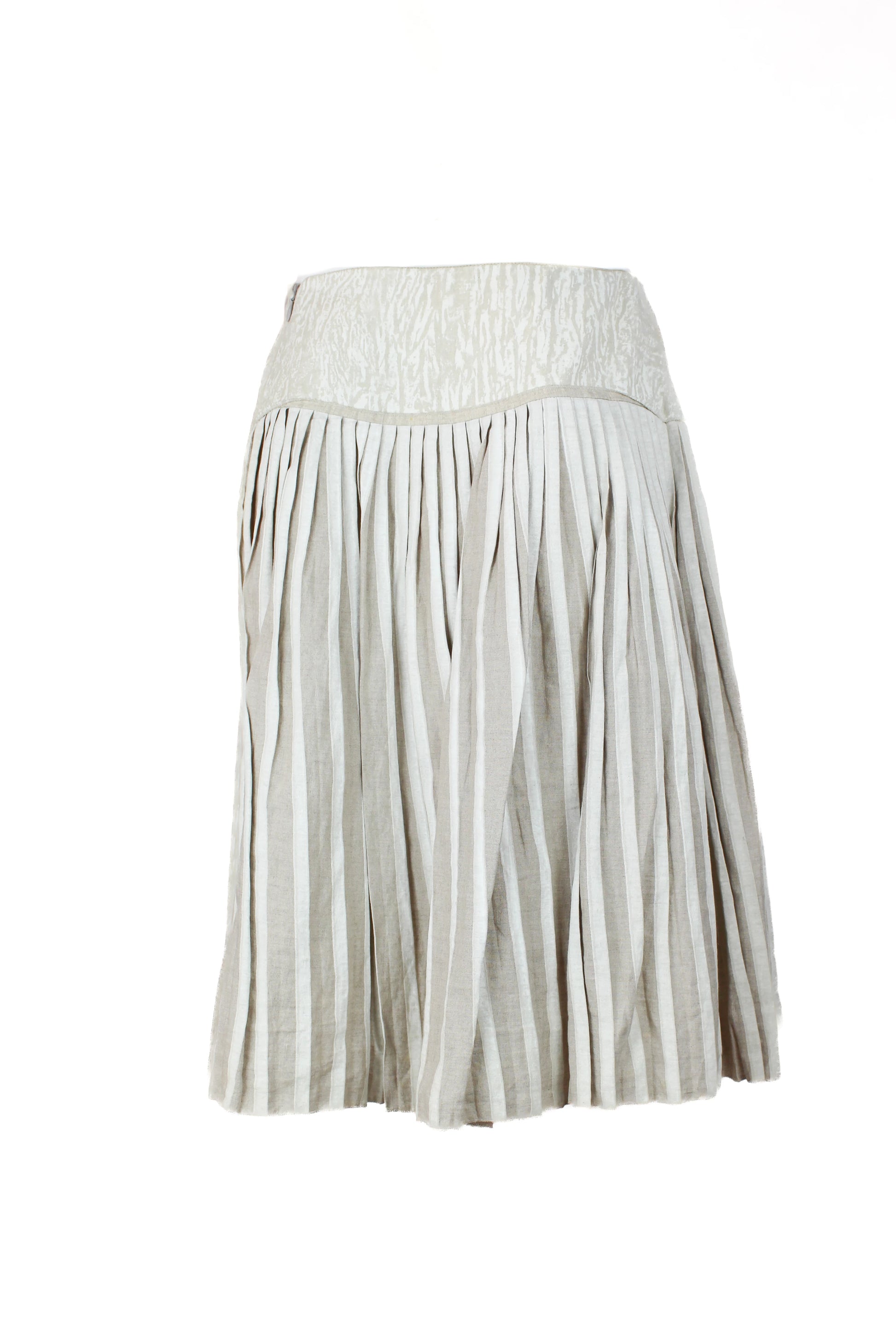 Linen Skirt with Asymmetric Pleats and Beaded Details SS2006