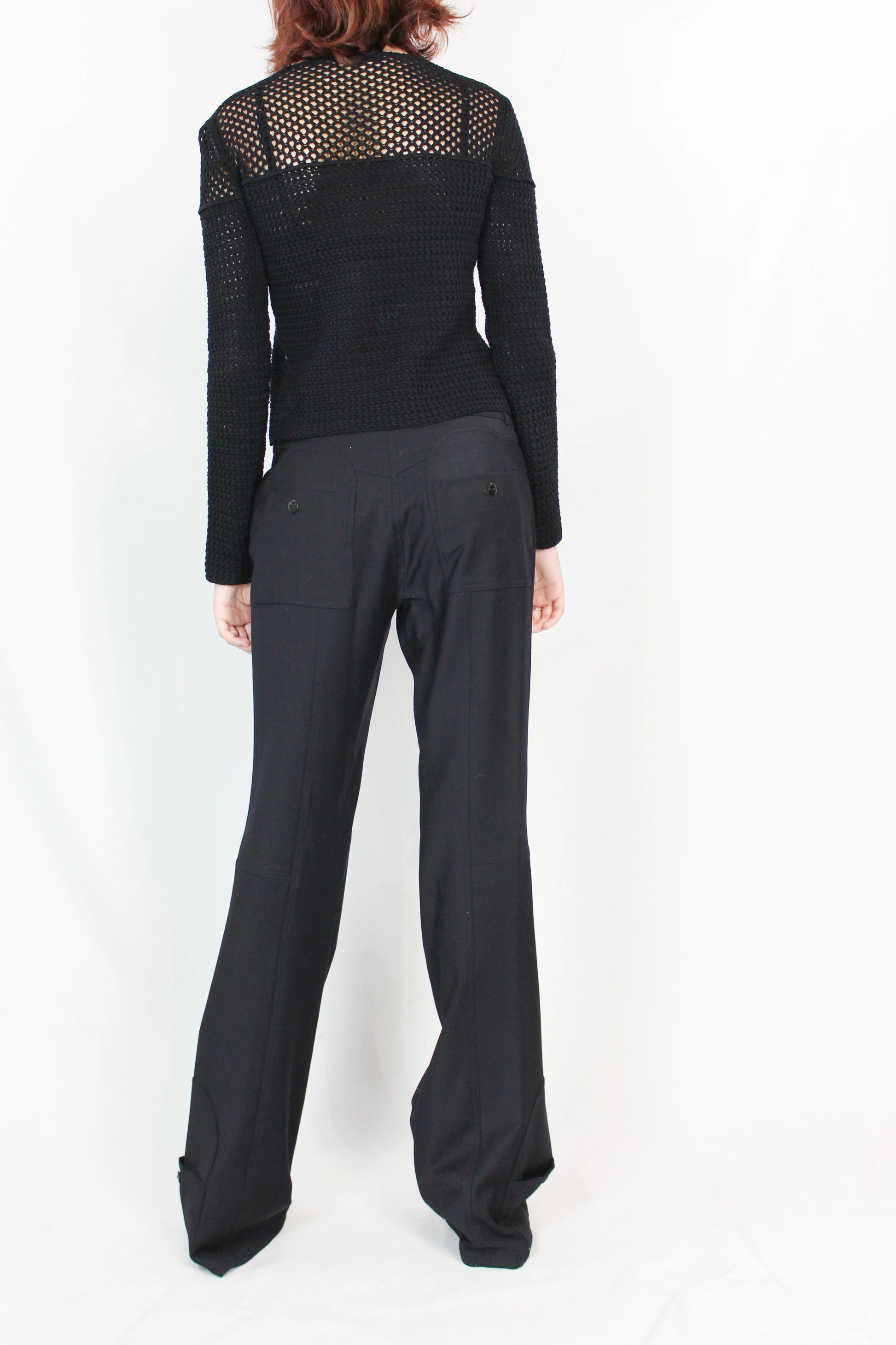 Net effect black cardigan with ribbons SS2009