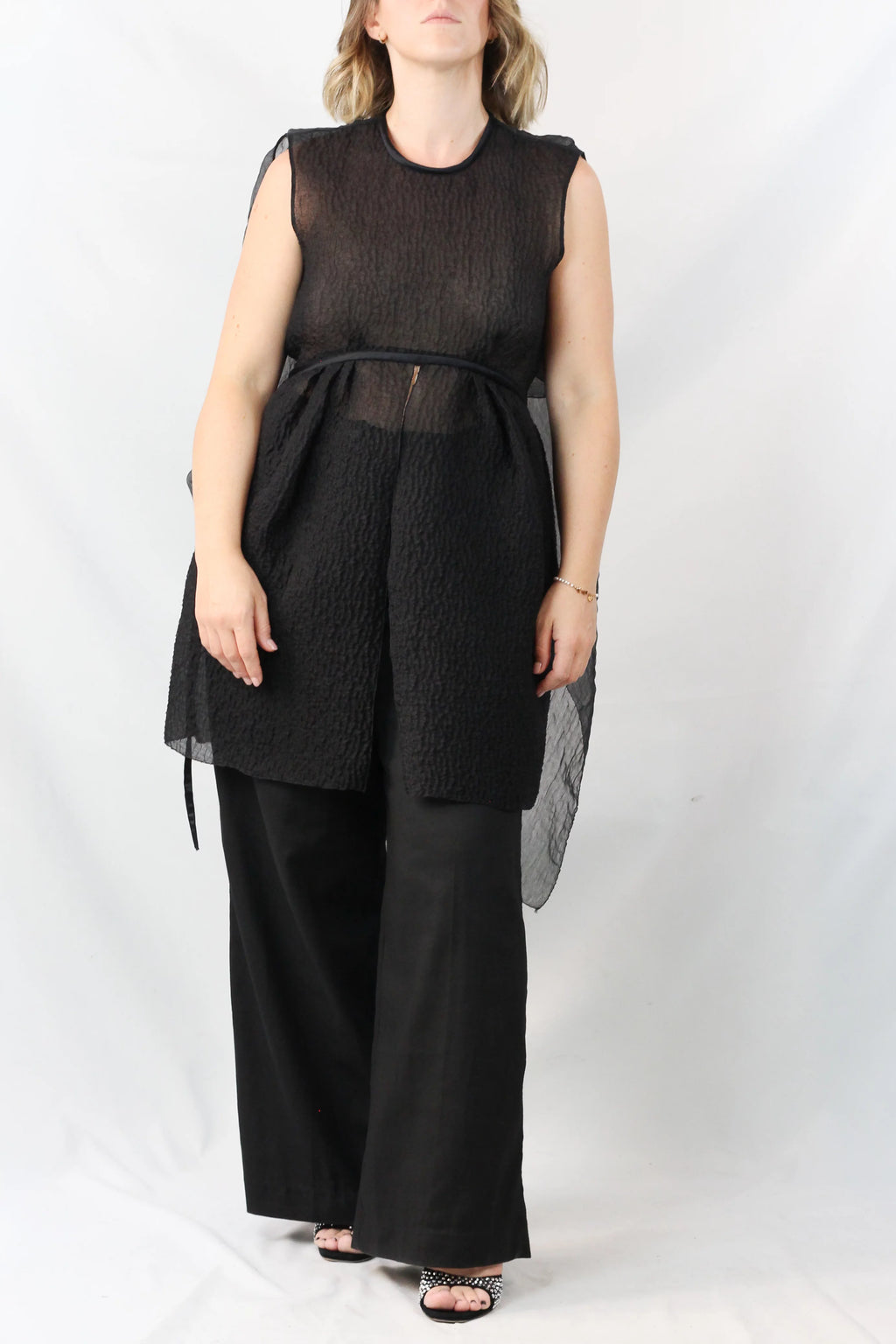 Silk Peplum Top with Chiffon Tails SS2010