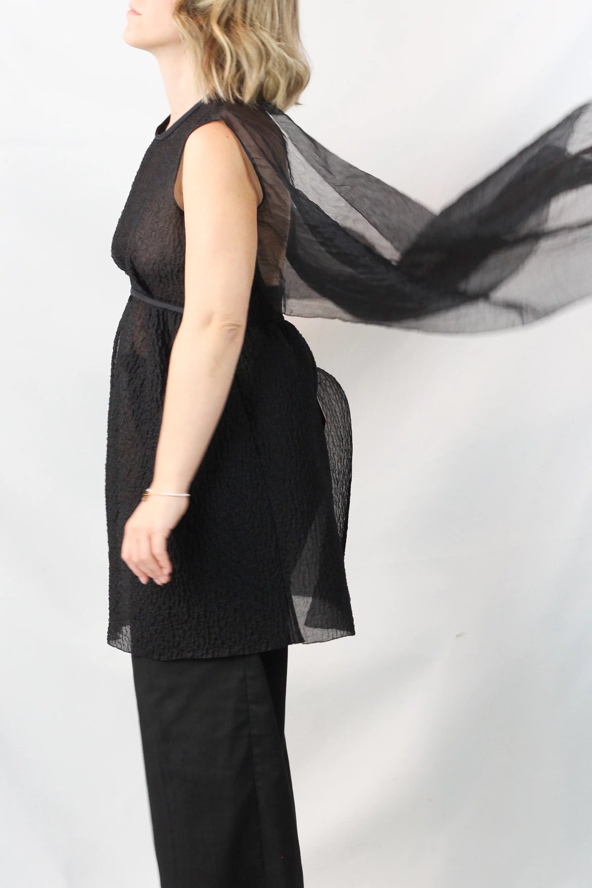 Silk Peplum Top with Chiffon Tails SS2010