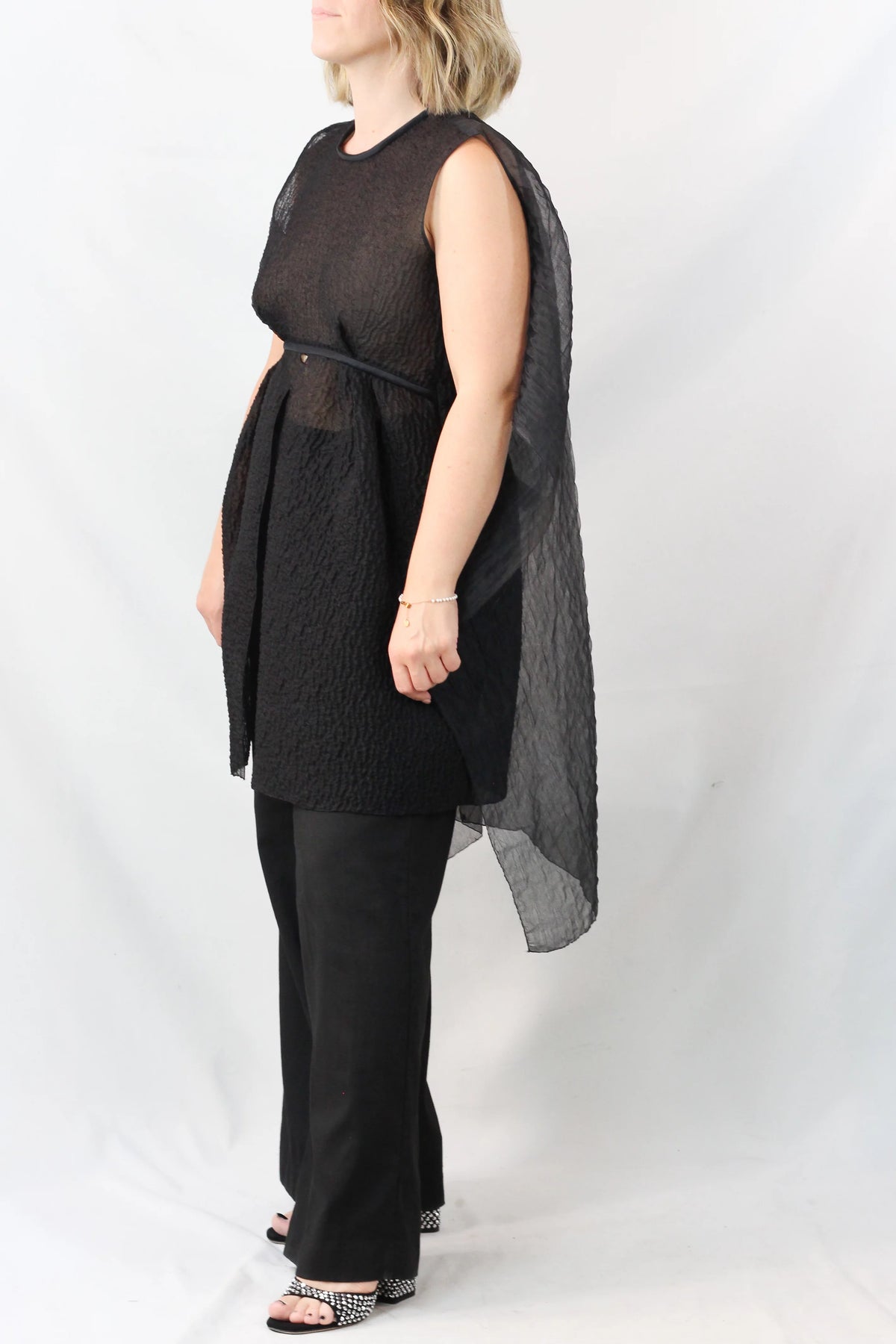 Silk Peplum Top with Chiffon Tails SS2010