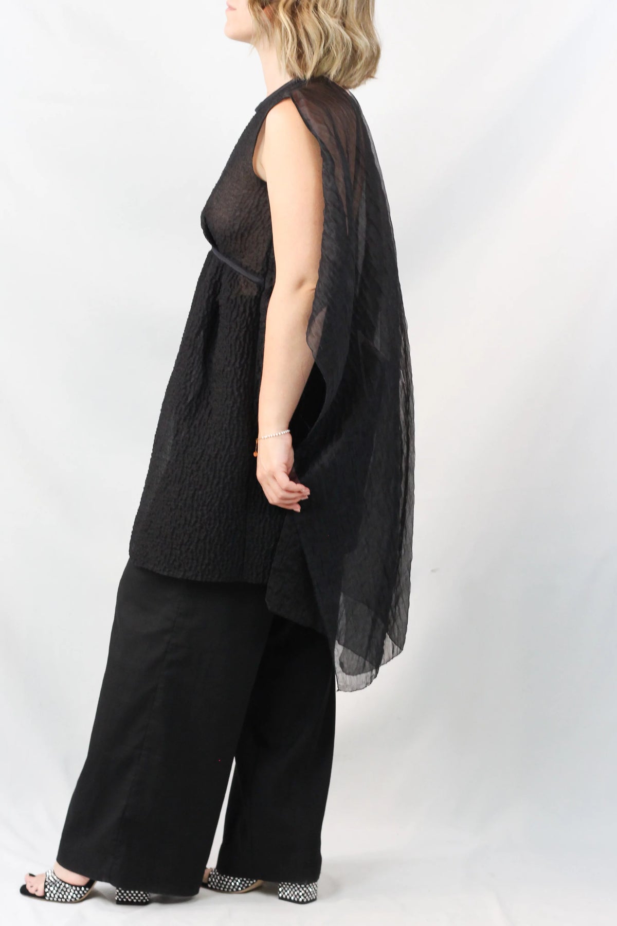 Silk Peplum Top with Chiffon Tails SS2010