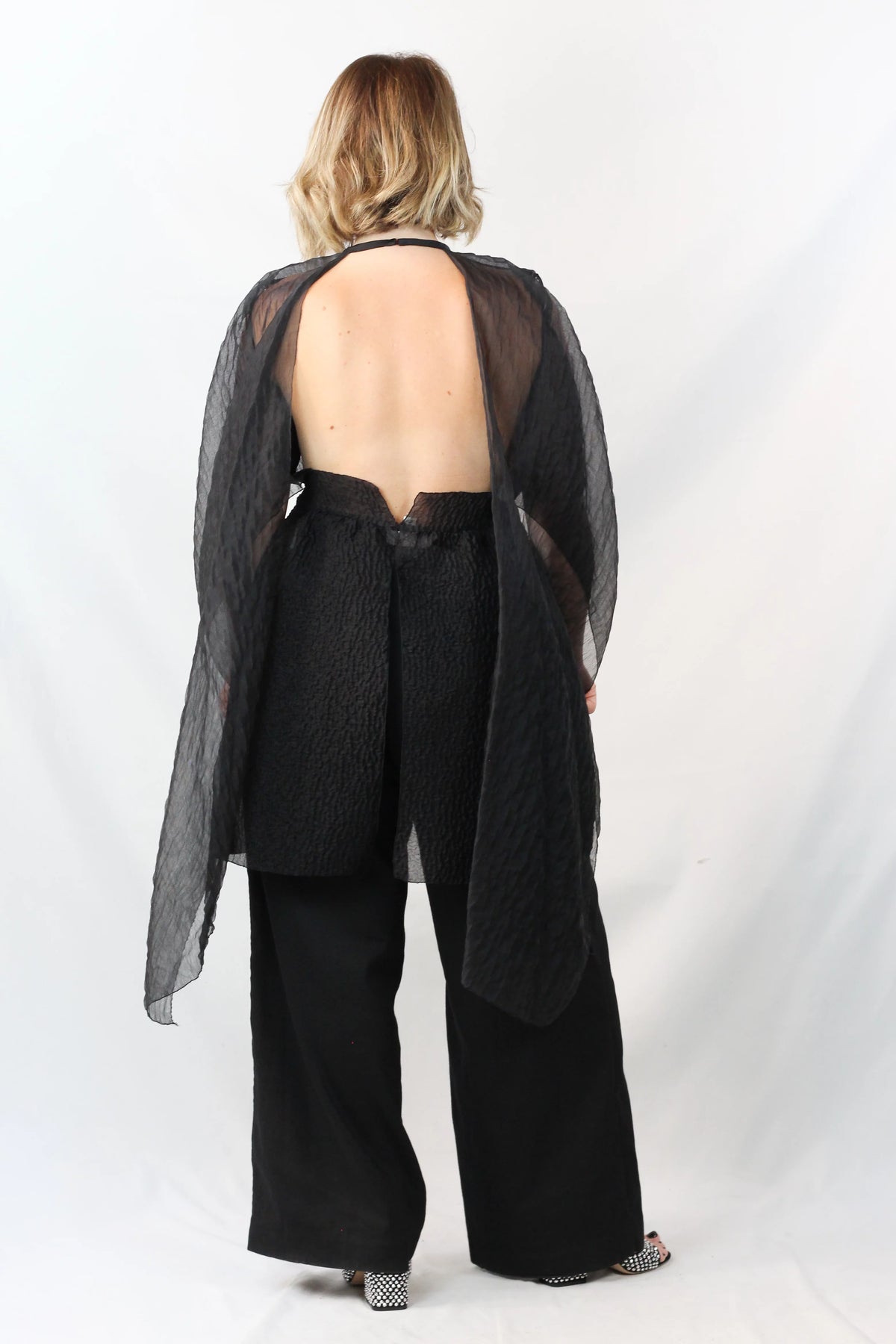 Silk Peplum Top with Chiffon Tails SS2010