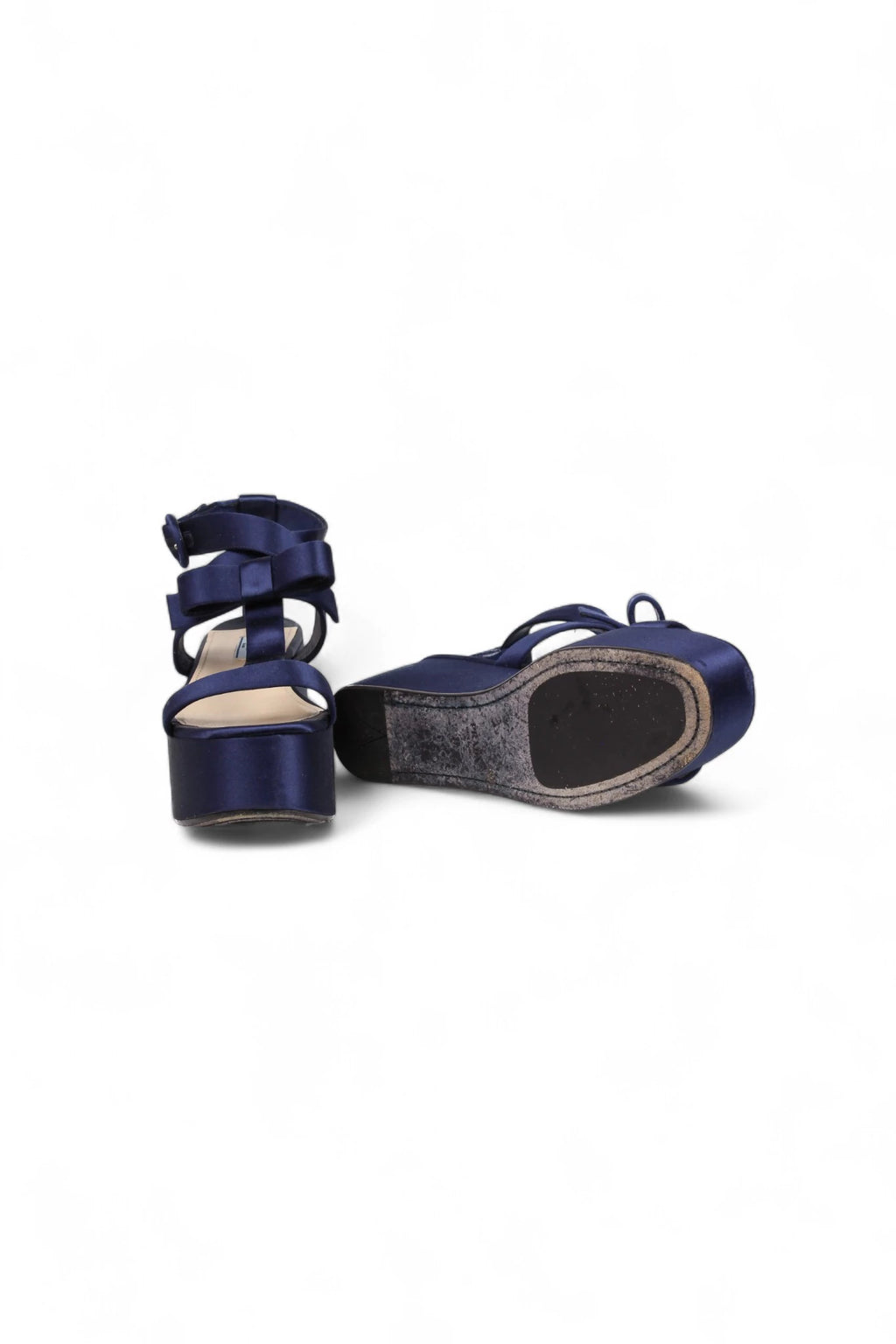 Blue Satin Sandals with Floral Platform SS2013