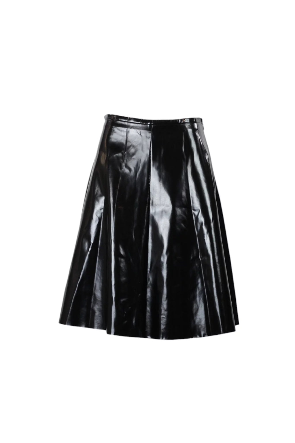 Vinyl Midi Skirt in Black FW2010