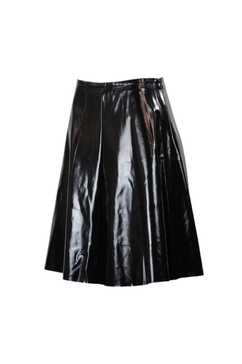 Vinyl Midi Skirt in Black FW2010