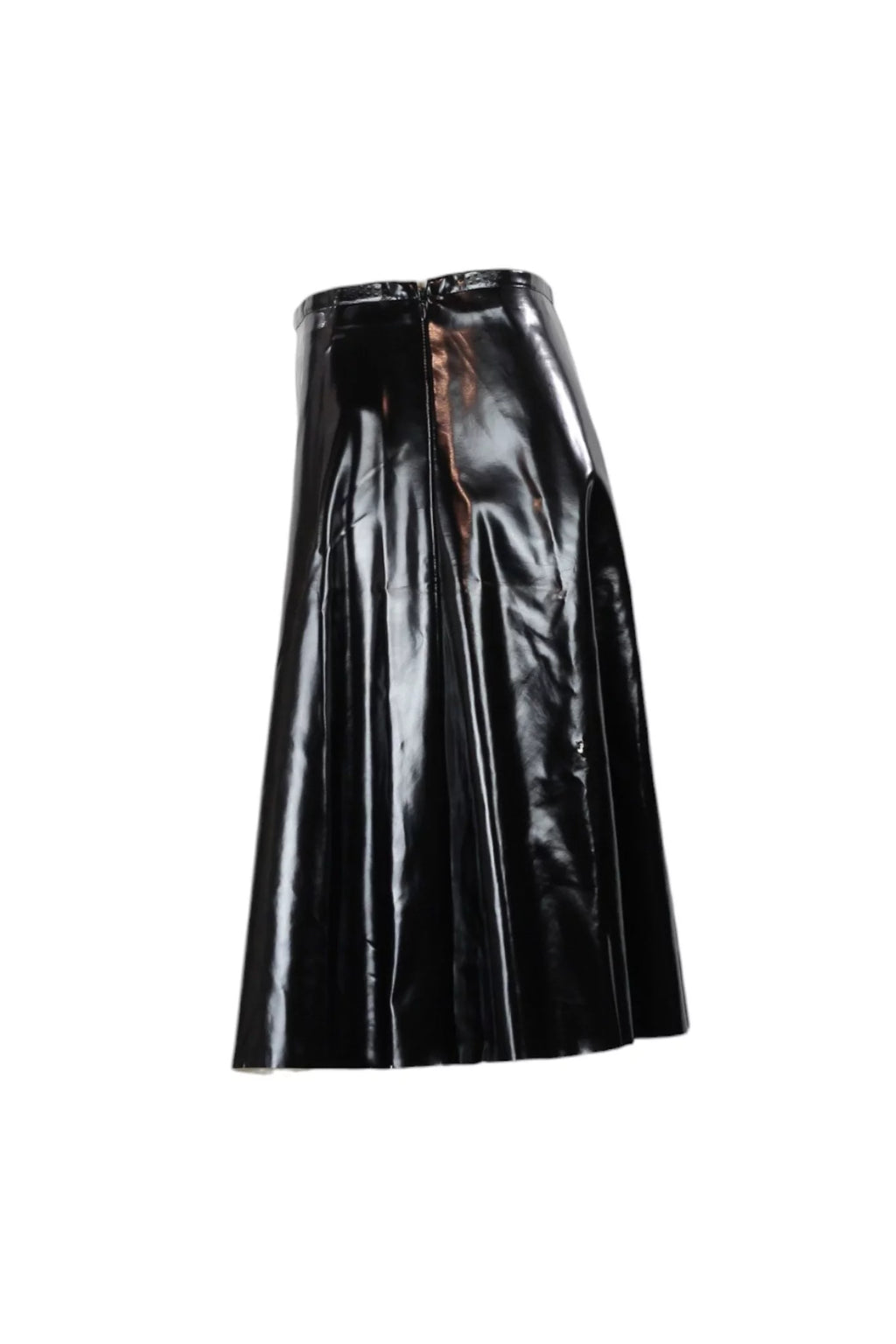 Vinyl Midi Skirt in Black FW2010