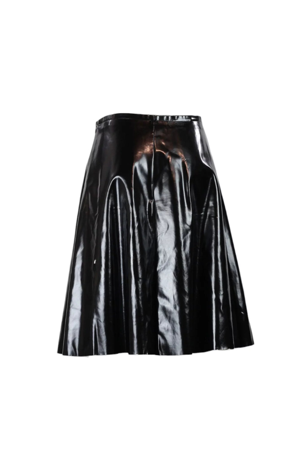 Vinyl Midi Skirt in Black FW2010
