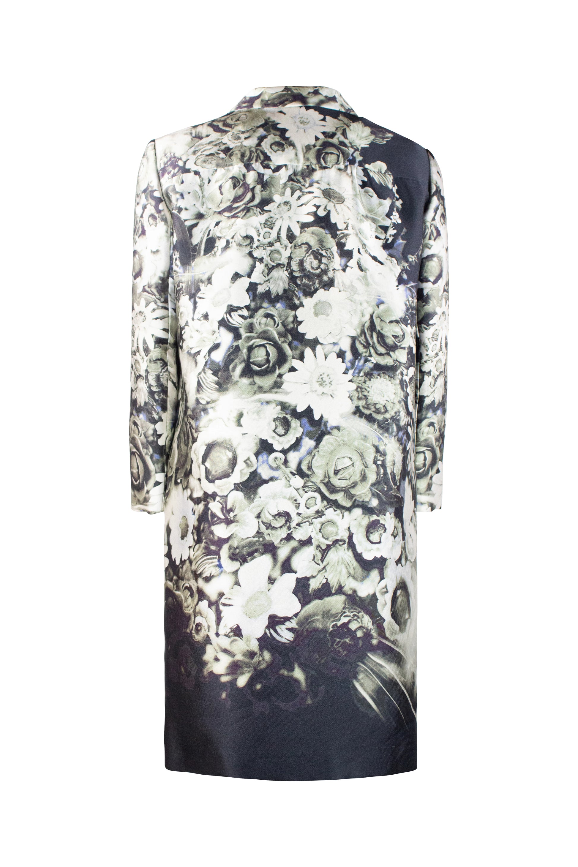 Black and White Floral Silk Coat SS2010