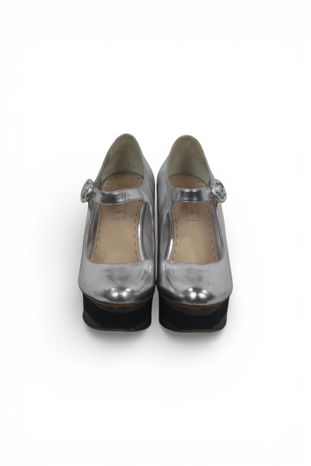 Silver Leather Wedge Sandals with Ankle Strap SS2011