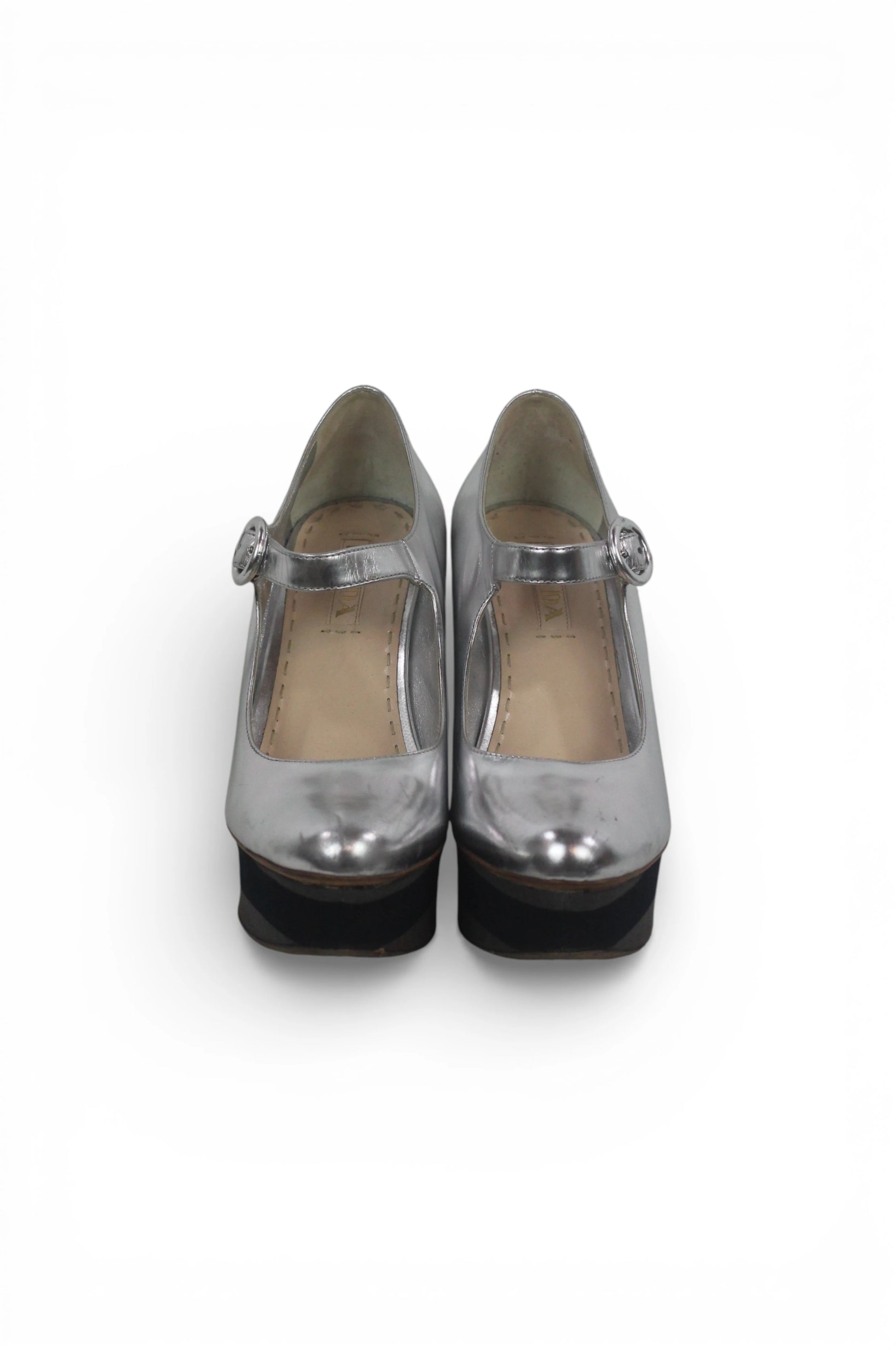 Silver Leather Wedge Sandals with Ankle Strap SS2011