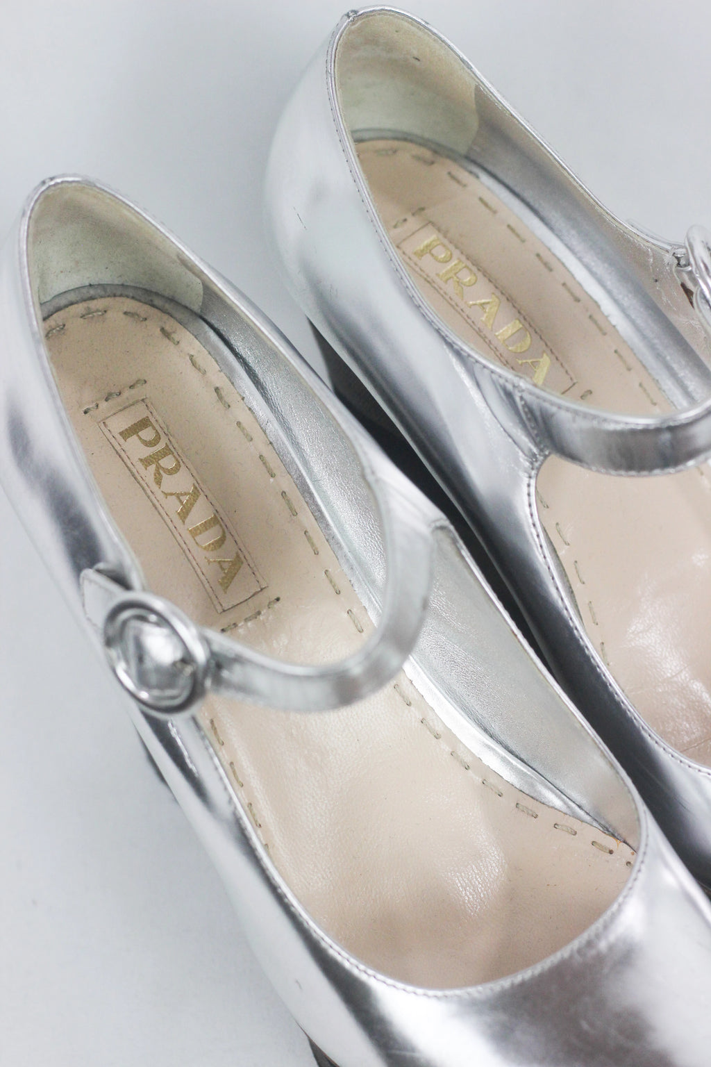 Silver Leather Wedge Sandals with Ankle Strap SS2011