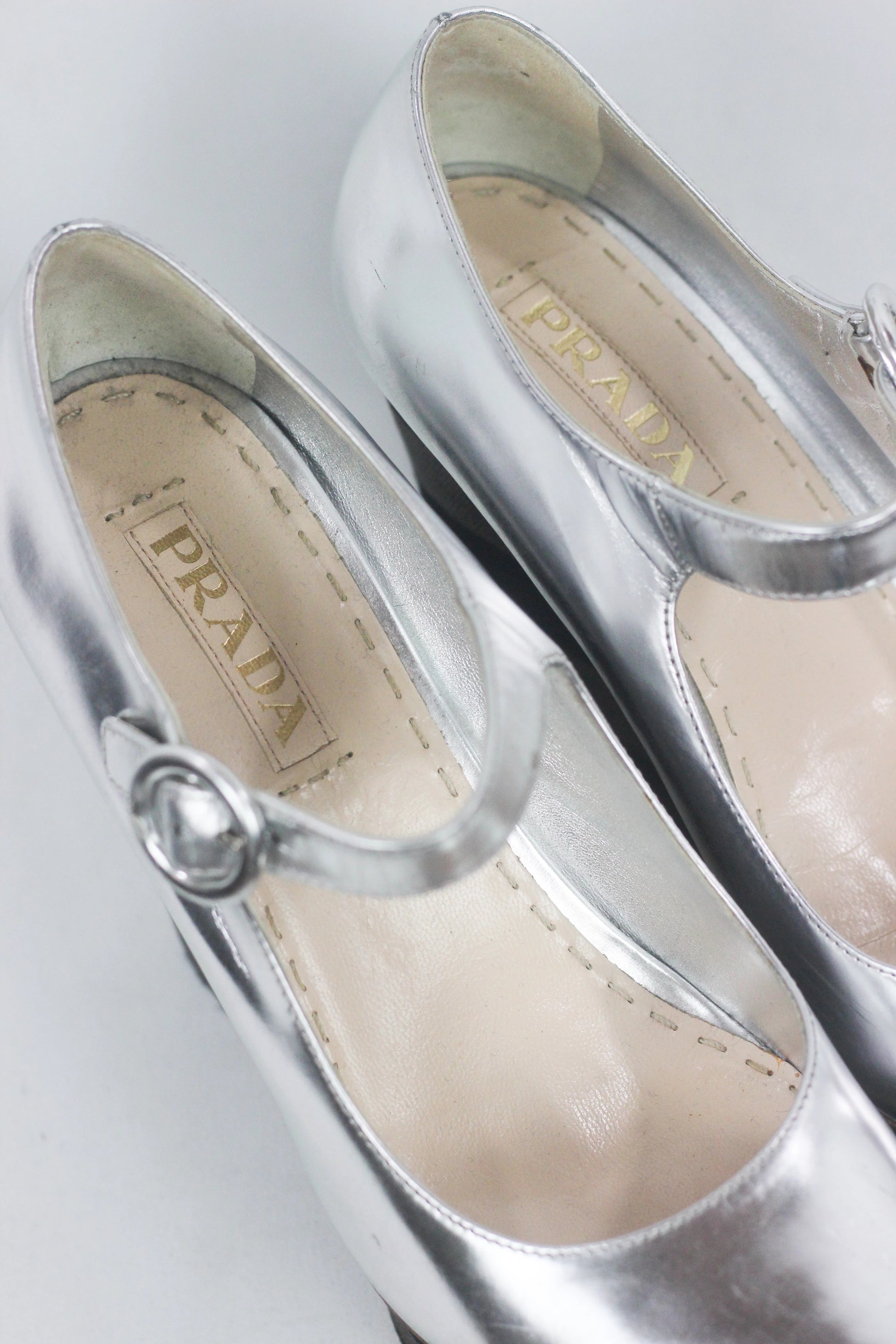 Silver Leather Wedge Sandals with Ankle Strap SS2011