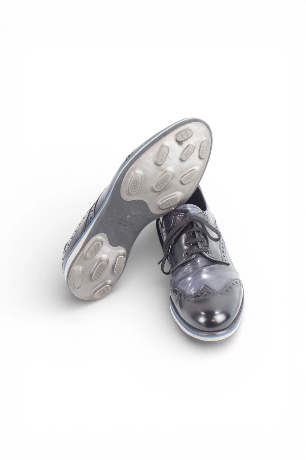 Black and Blue Lace-Up Shoes with Brogue Detailing SS2012