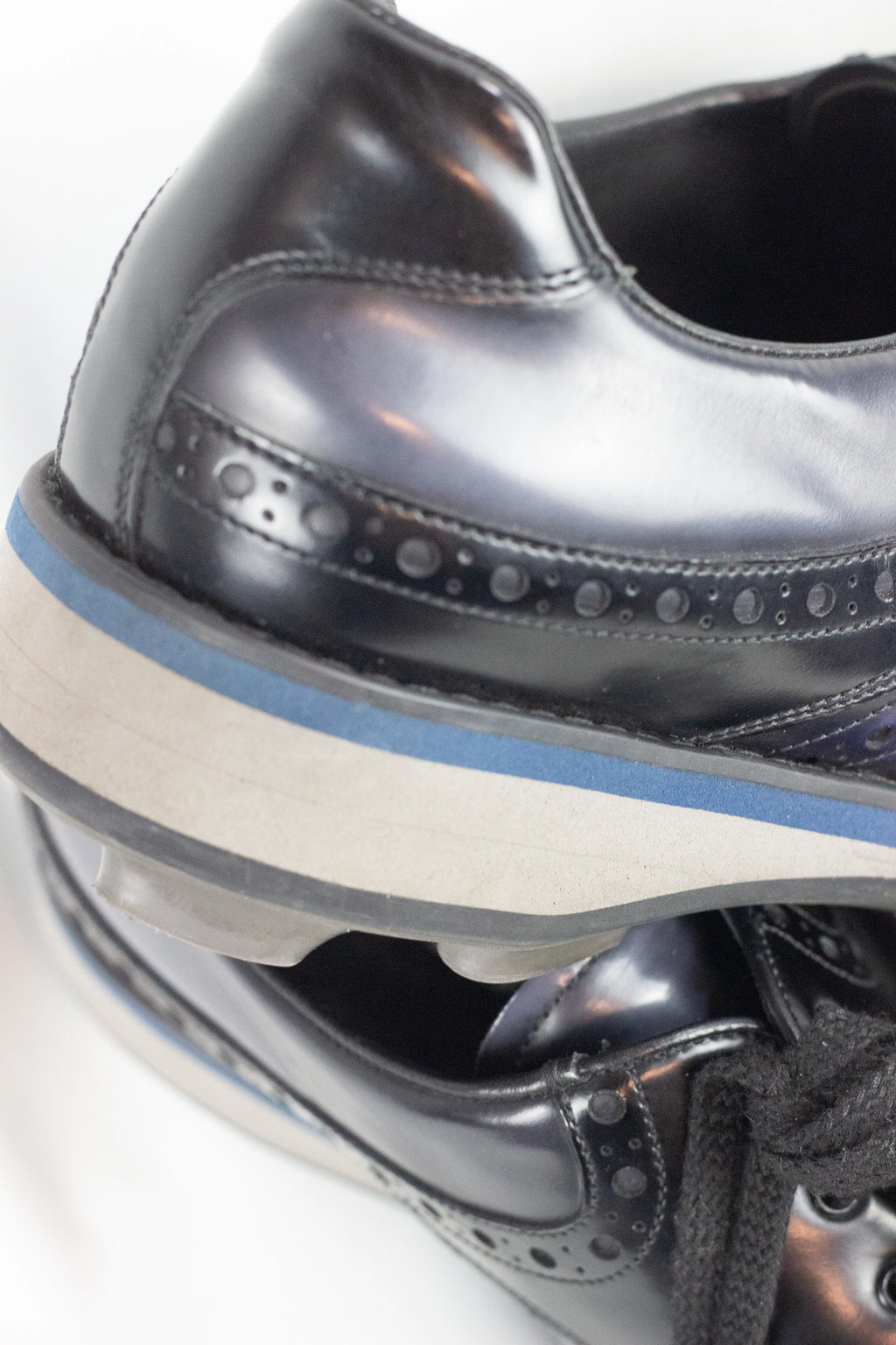 Black and Blue Lace-Up Shoes with Brogue Detailing SS2012