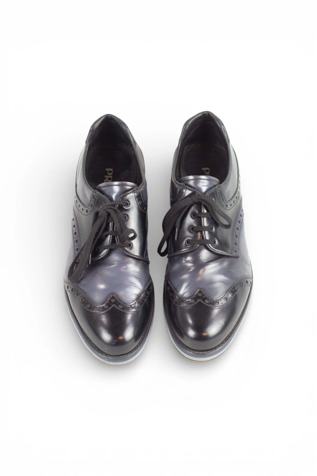 Black and Blue Lace-Up Shoes with Brogue Detailing SS2012