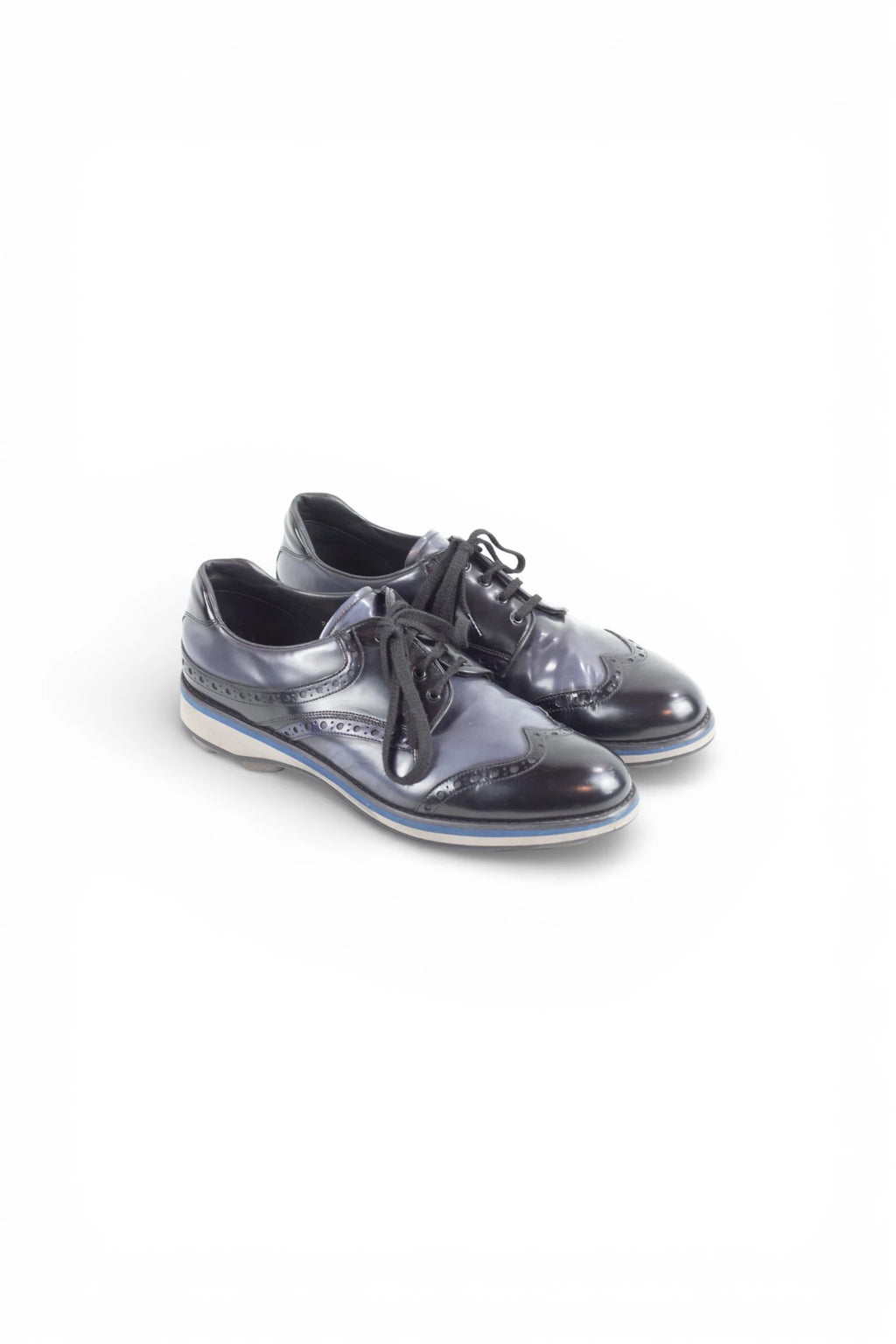 Black and Blue Lace-Up Shoes with Brogue Detailing SS2012