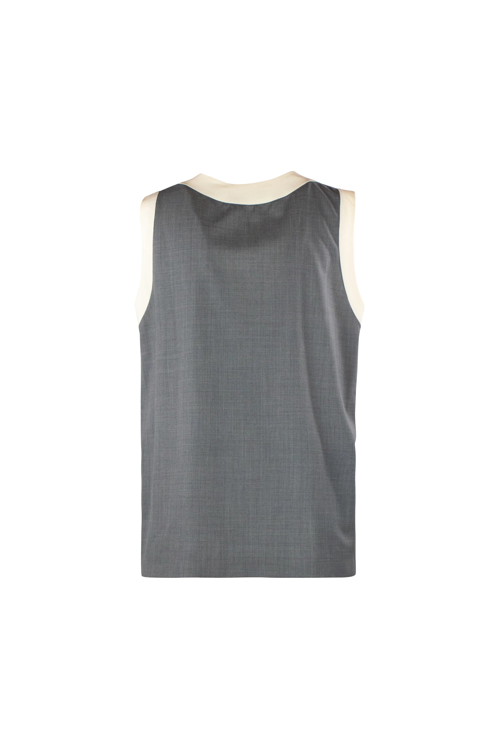 Grey Tank Top with Contrasting Hems SS2013