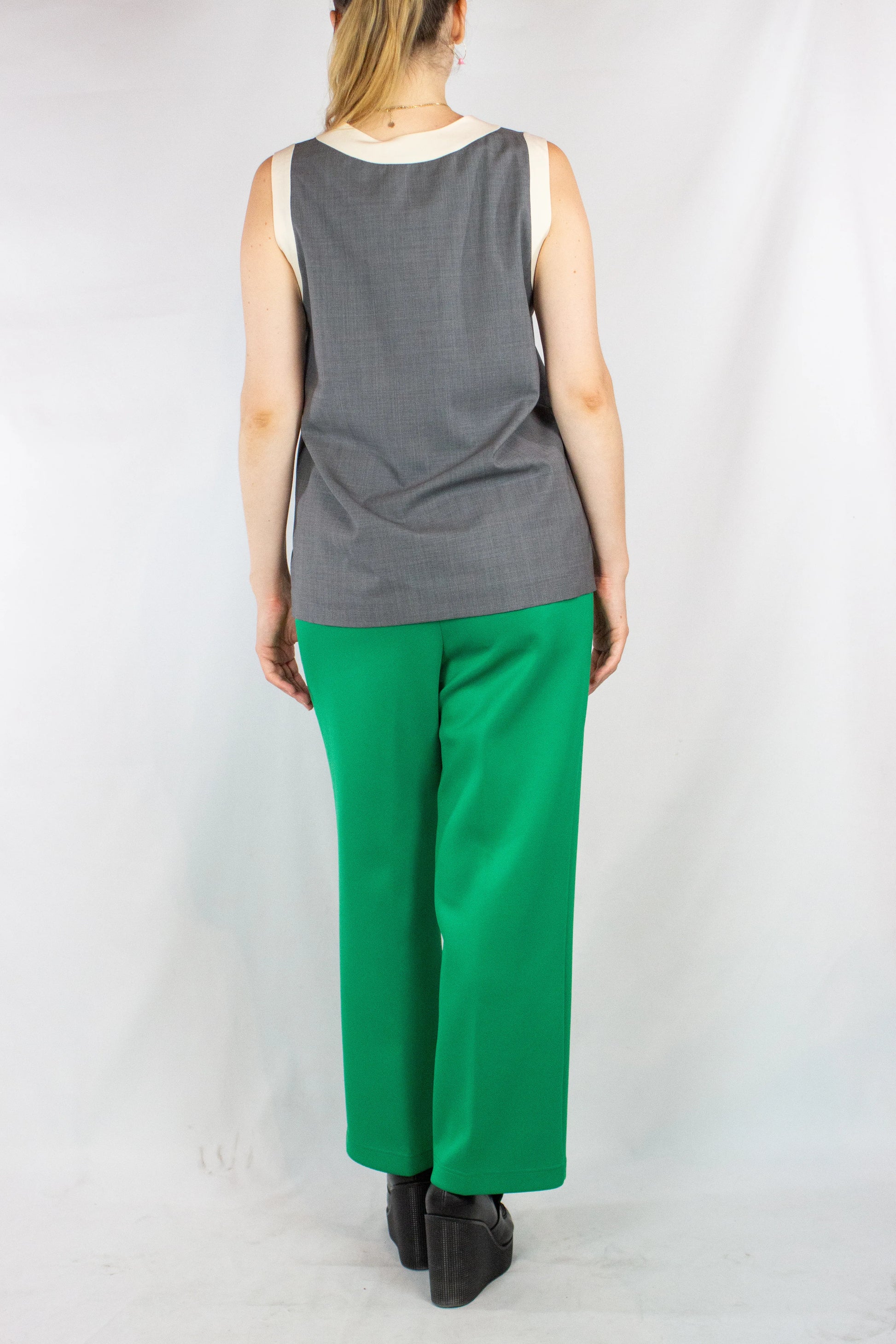 Grey Tank Top with Contrasting Hems SS2013
