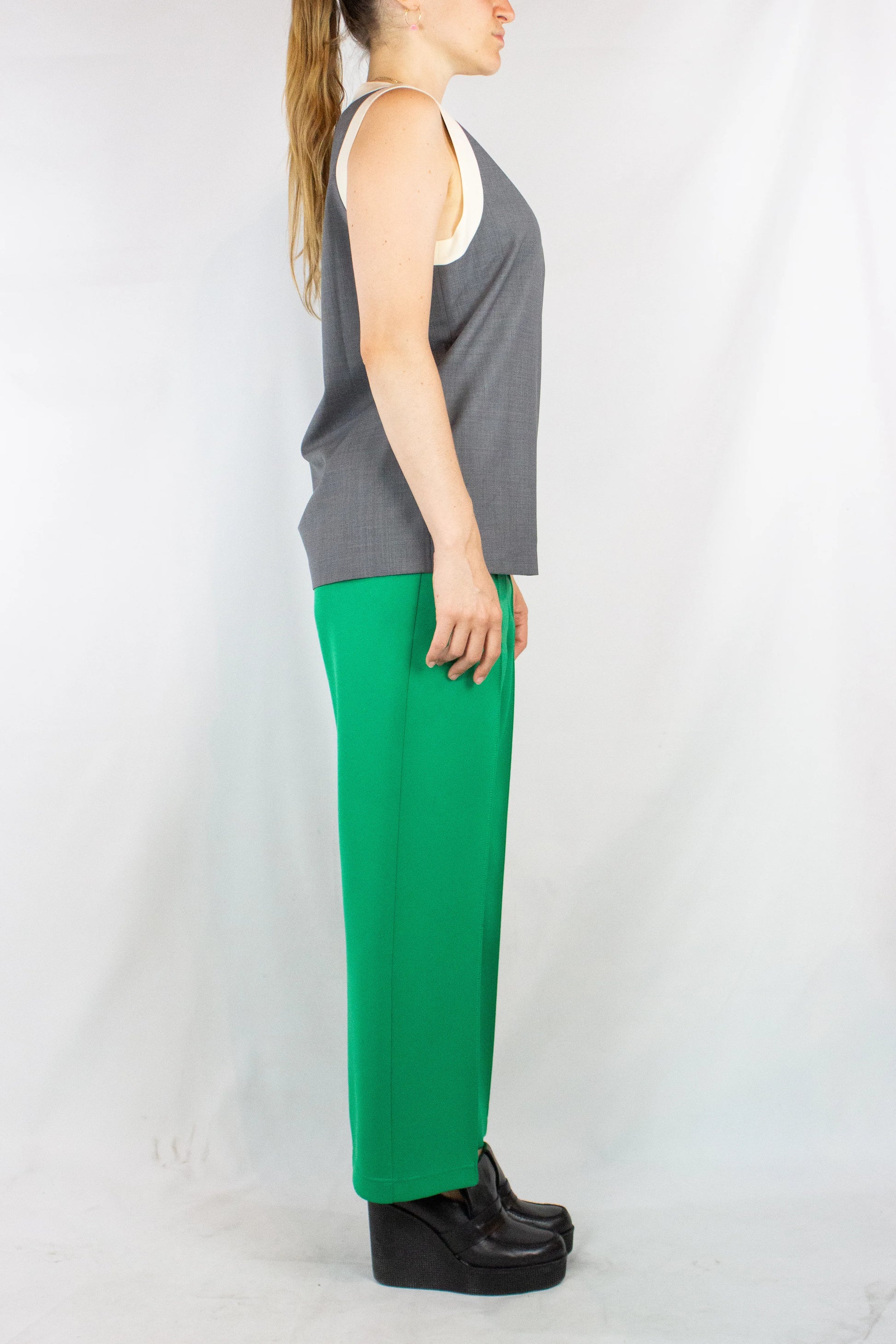 Grey Tank Top with Contrasting Hems SS2013