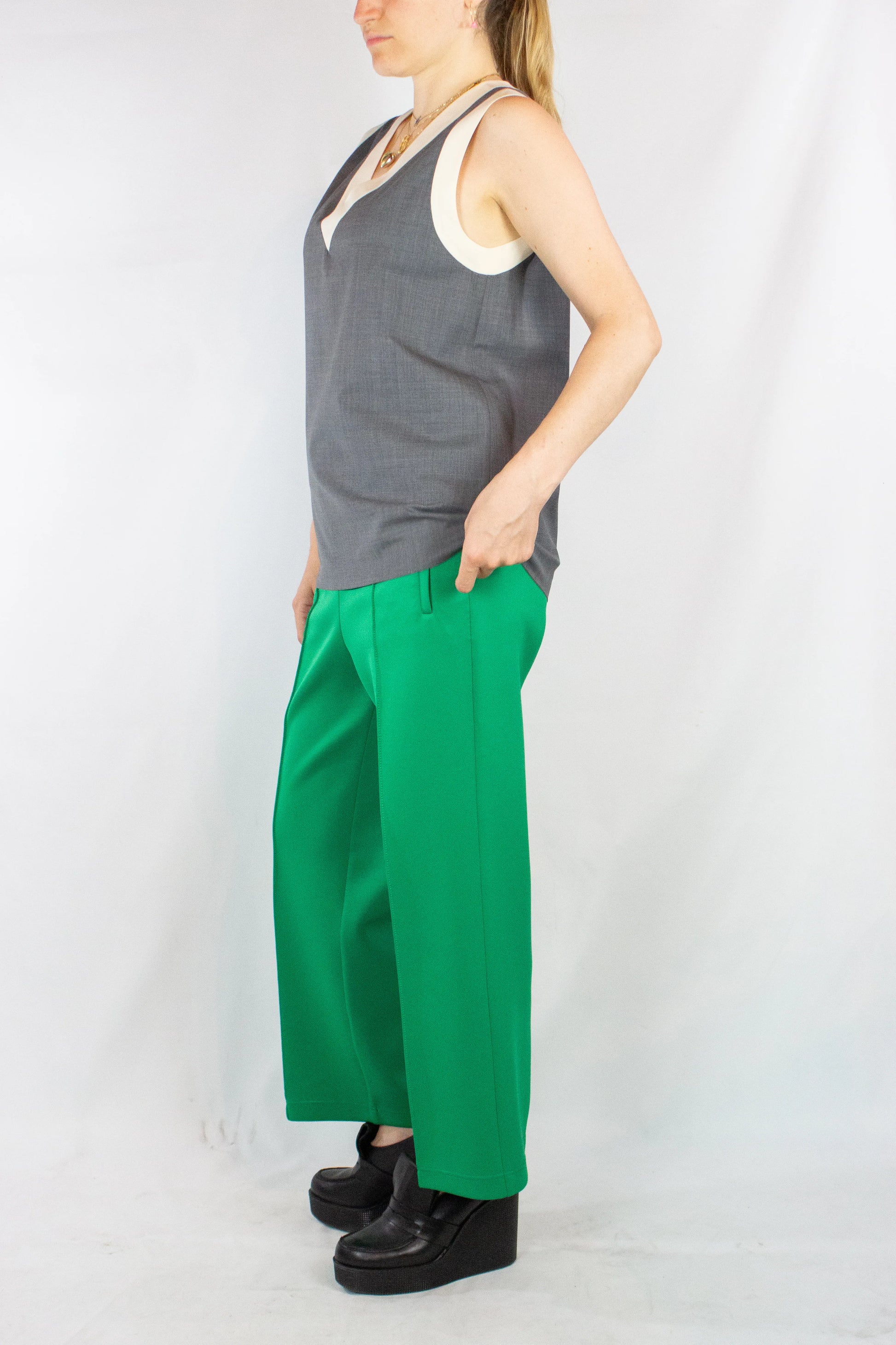 Grey Tank Top with Contrasting Hems SS2013