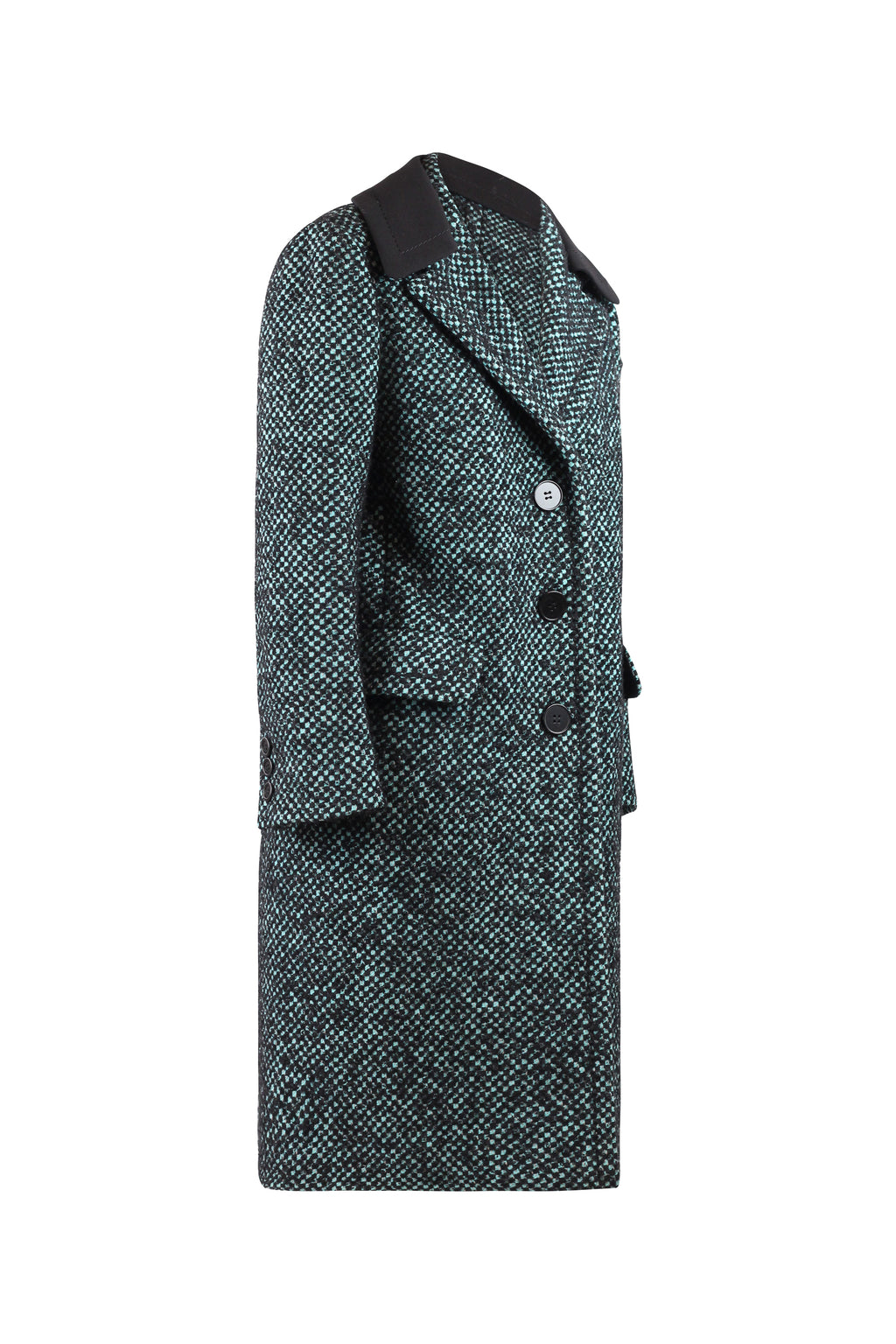 Teal Houndstooth Coat FW2015