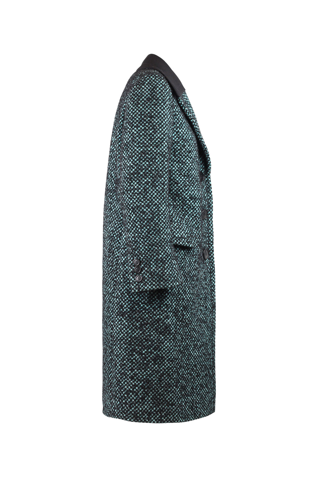 Teal Houndstooth Coat FW2015